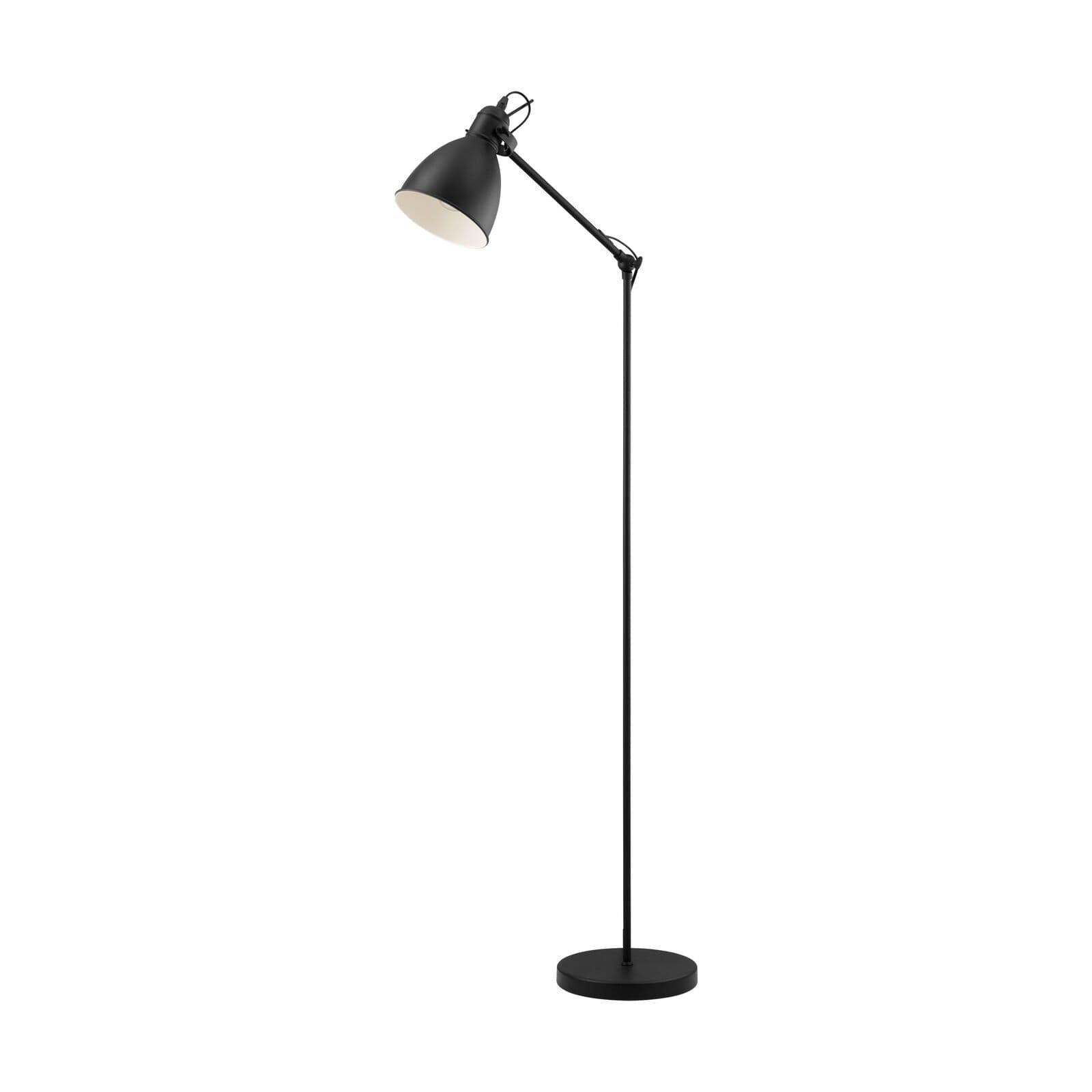Adjustable Arm Floor Lamp Light & White Shade 1 x 40W E27 Bulb