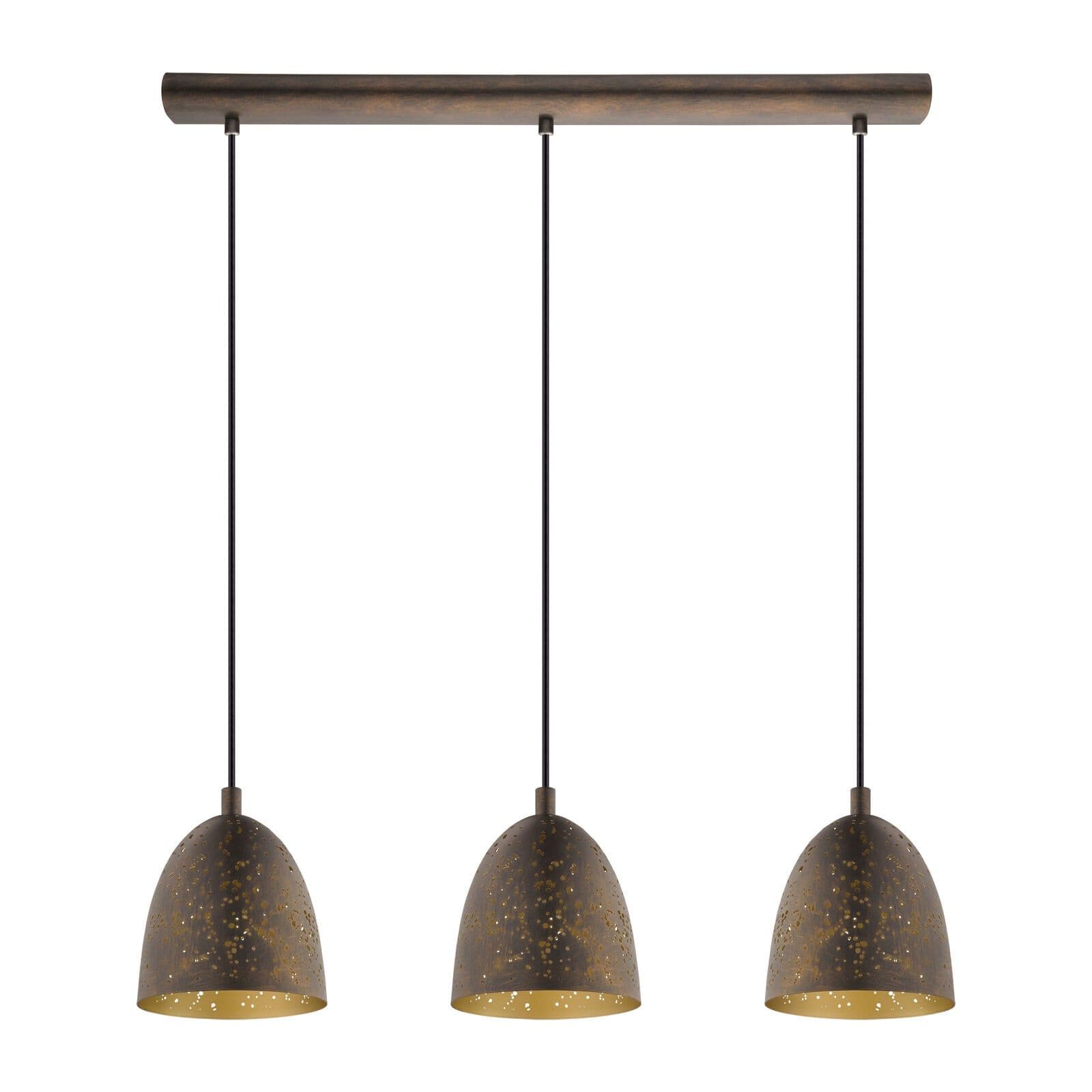 Hanging Ceiling Pendant Light & Gold Pattern 3x 60W E27 Kitchen Island