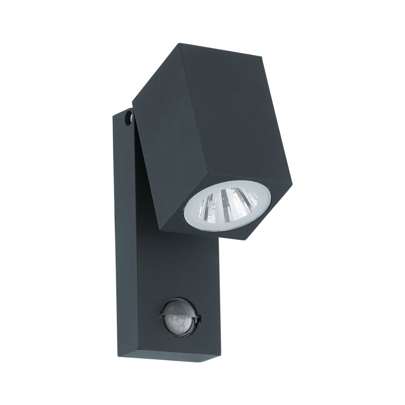 IP44 Outdoor Wall Light & PIR Sensor Anthracite Aluminium 5W Built LED