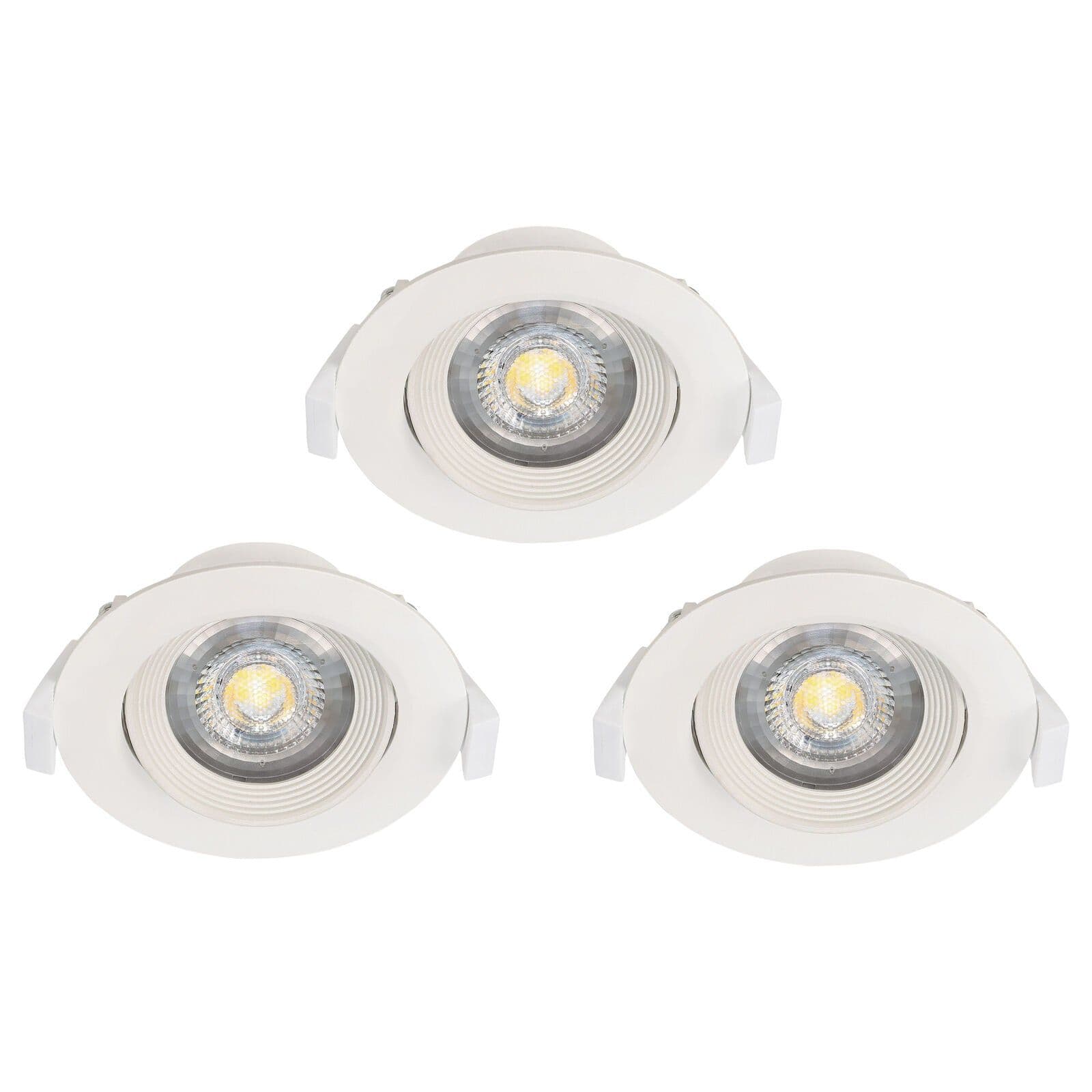 3 PACK Flush Adjustable Ceiling Downlight Plastic 5W Built LED