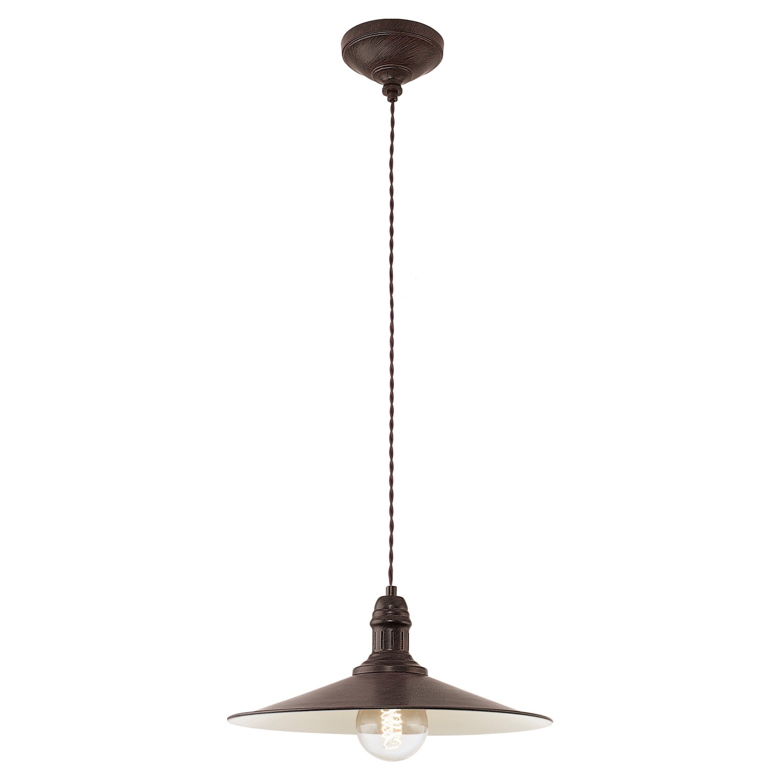 Hanging Ceiling Pendant Light Antique & Beige Steel 1x 60W E27 Bulb