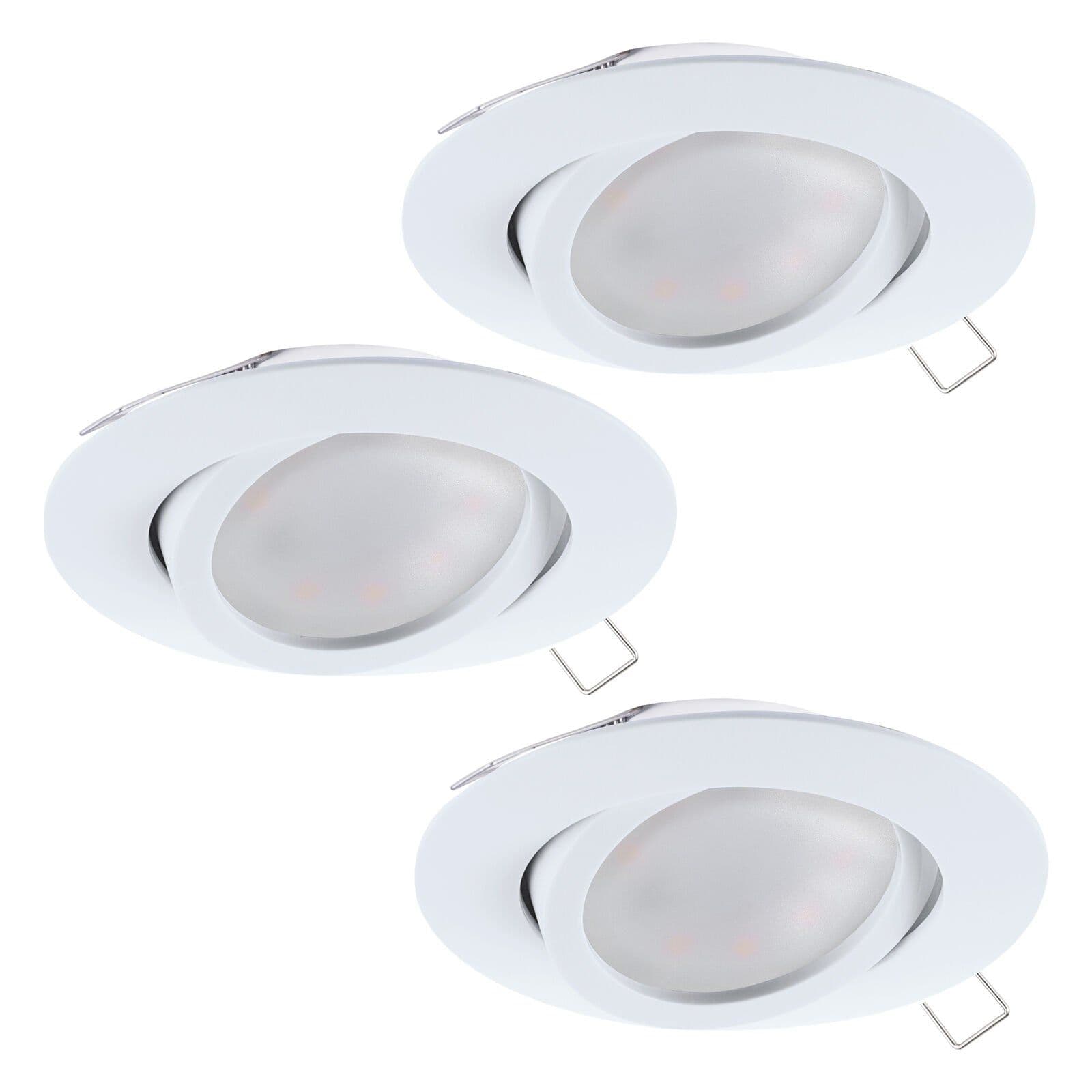 3 PACK Flush Ceiling Downlight Aluminium Round Spotlight 5W GU10 Bulb