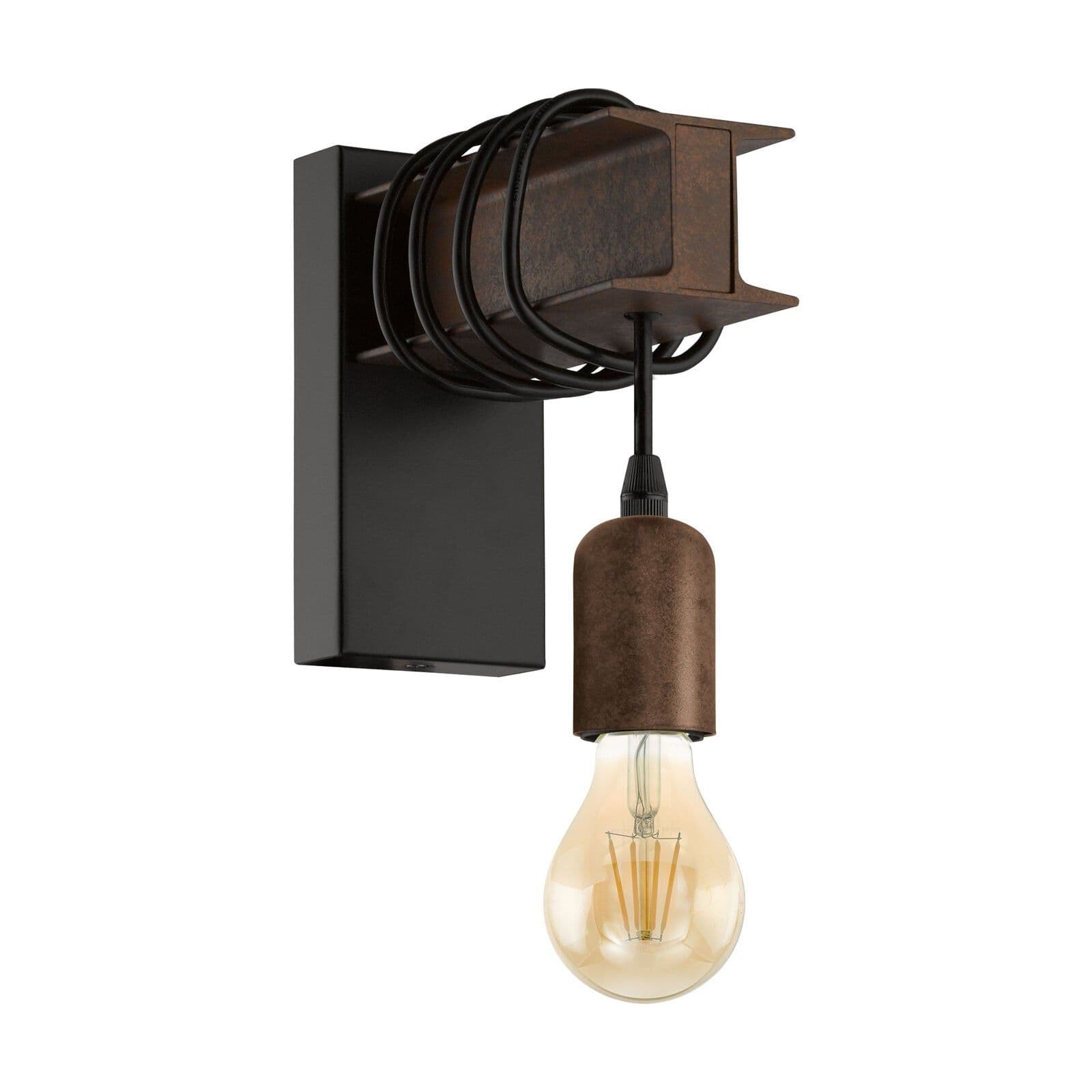 LED Wall Light Sconce Industrial Effect Hangman 1 x 60W E27 Bulb