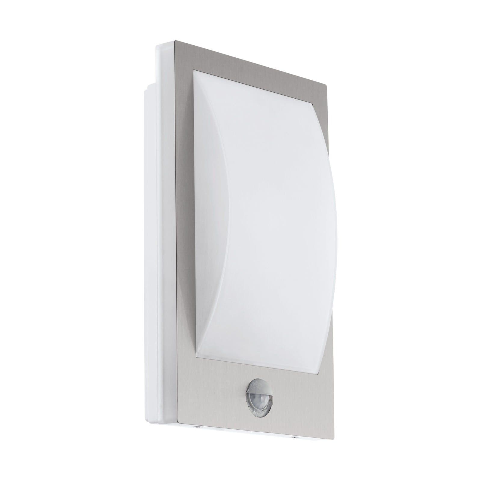 IP44 Outdoor Wall Light & PIR Sensor Stainless Steel & 1 x 12W E27 Bulb