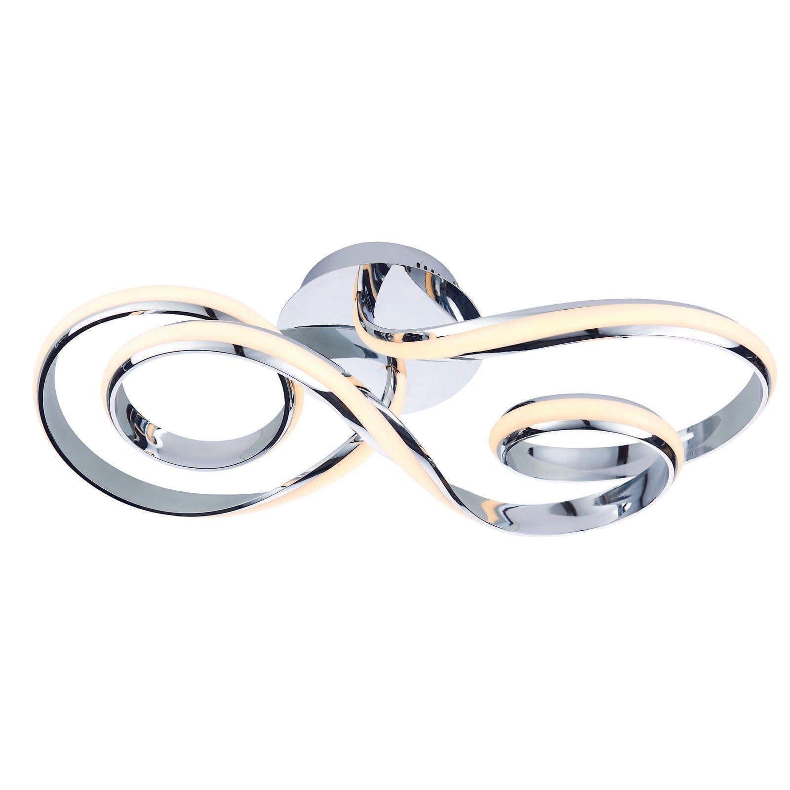 Semi Flush Ceiling Light Chrome Plate & Silicone 36W LED module