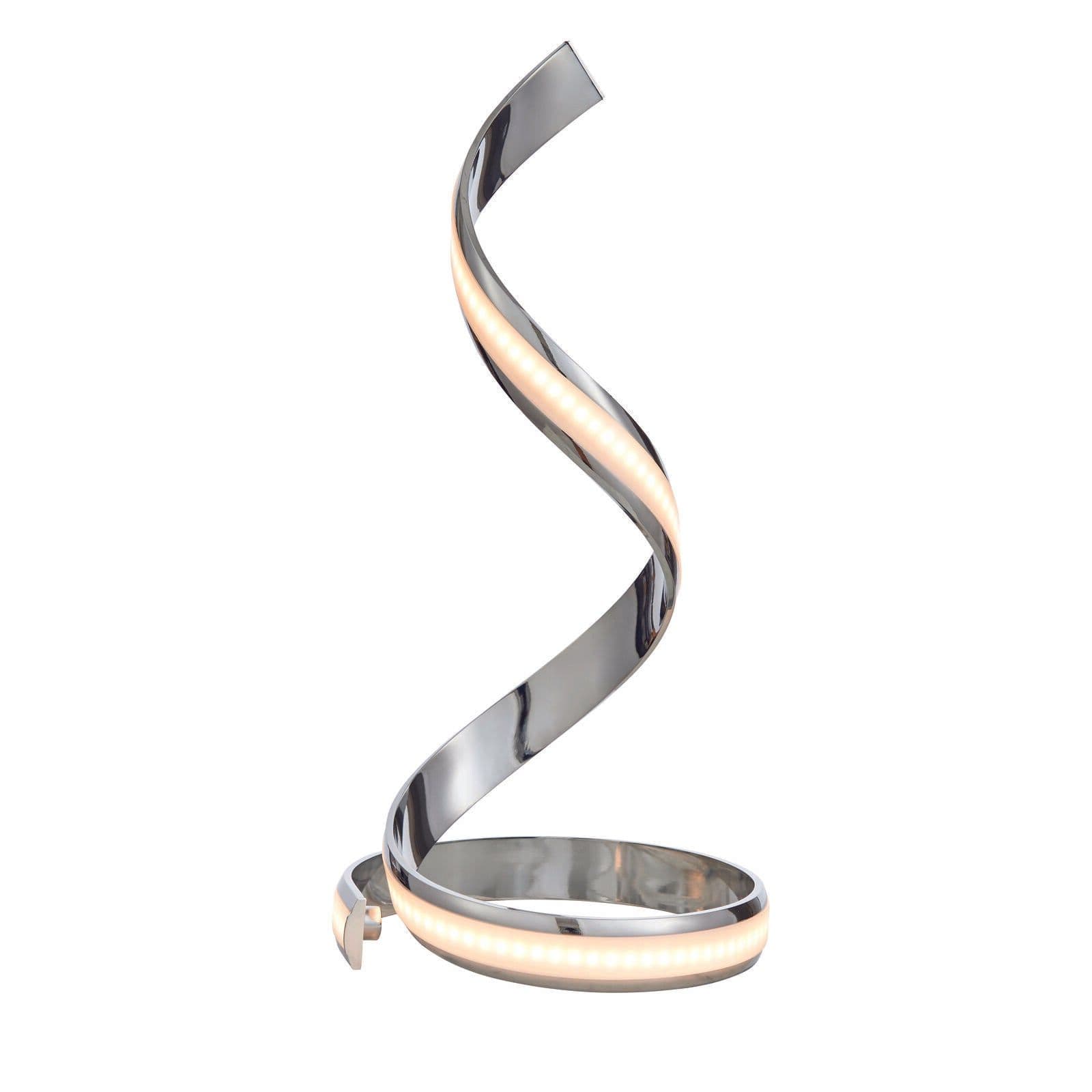 Table Lamp Chrome Plate & White Acrylic 14W LED module Bulb Included