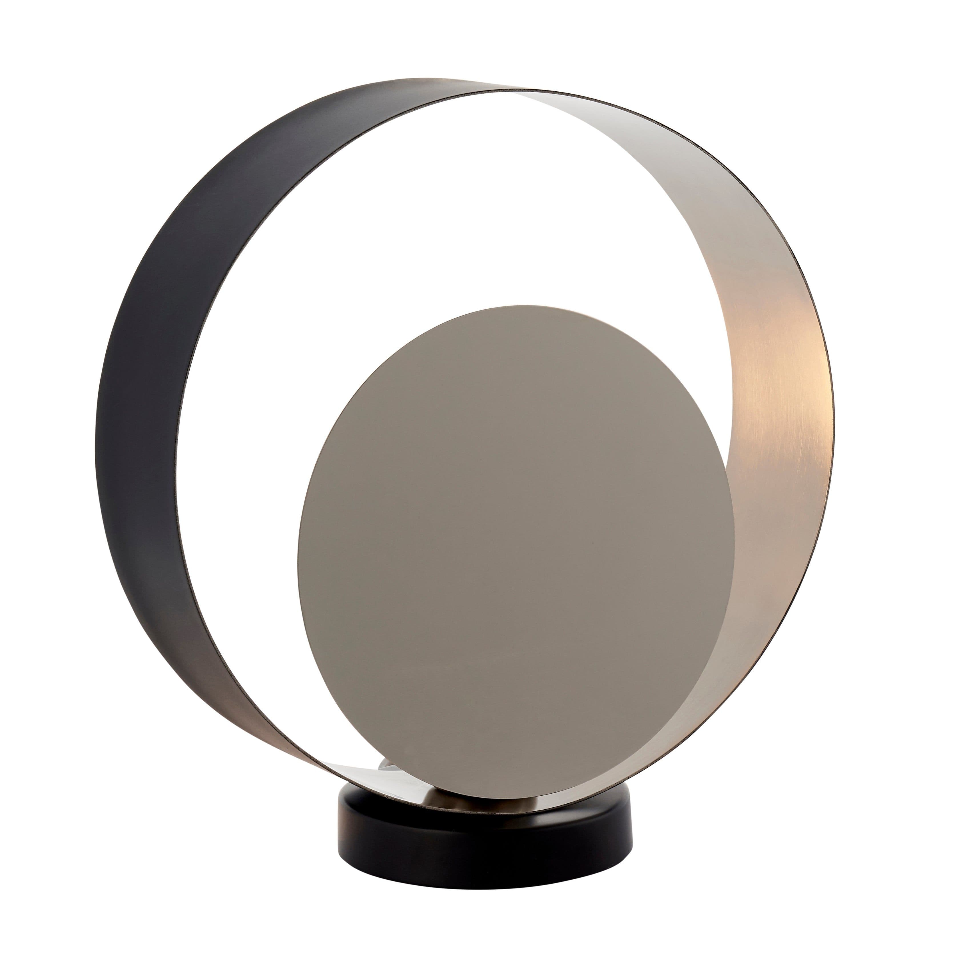 Table Lamp Brushed Nickel Plate & Matt 10W LED E27 Complete Lamp