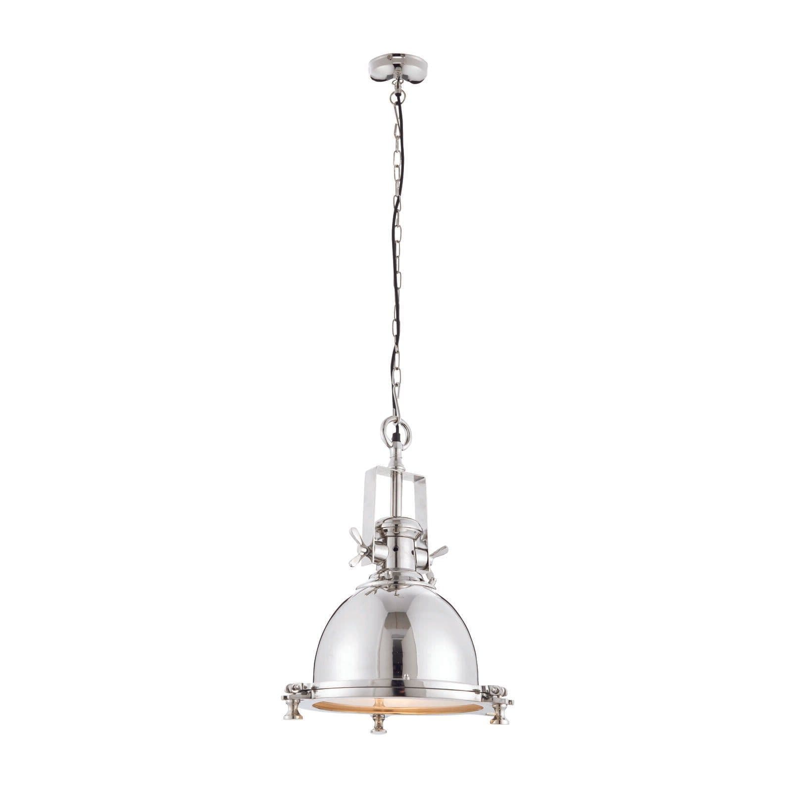 Ceiling Pendant Light Bright Nickel Plate & Sandblasted Glass 40W E27 GLS