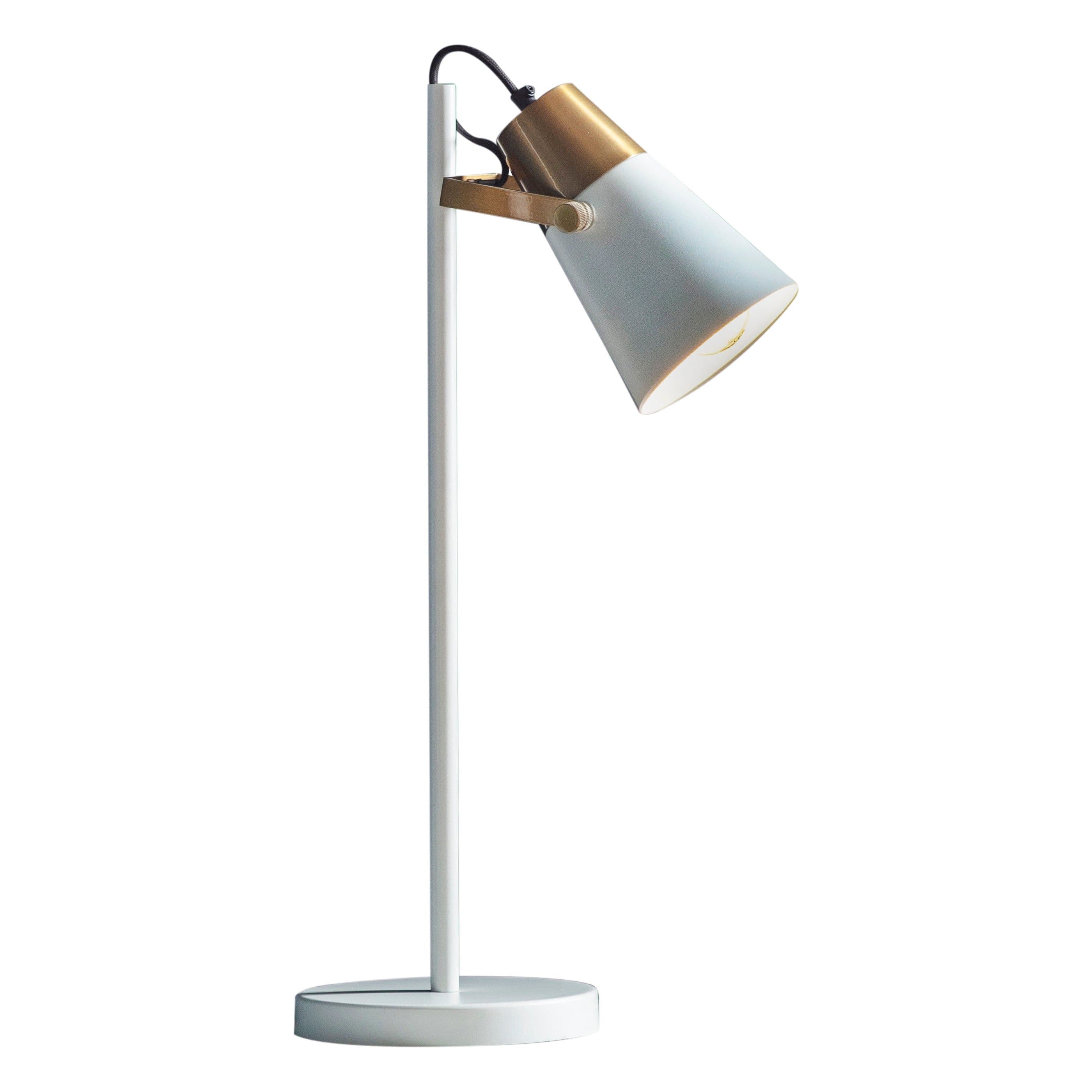 Table Lamp & Aged Brass Paint 10W LED E27 Bedside Task Light