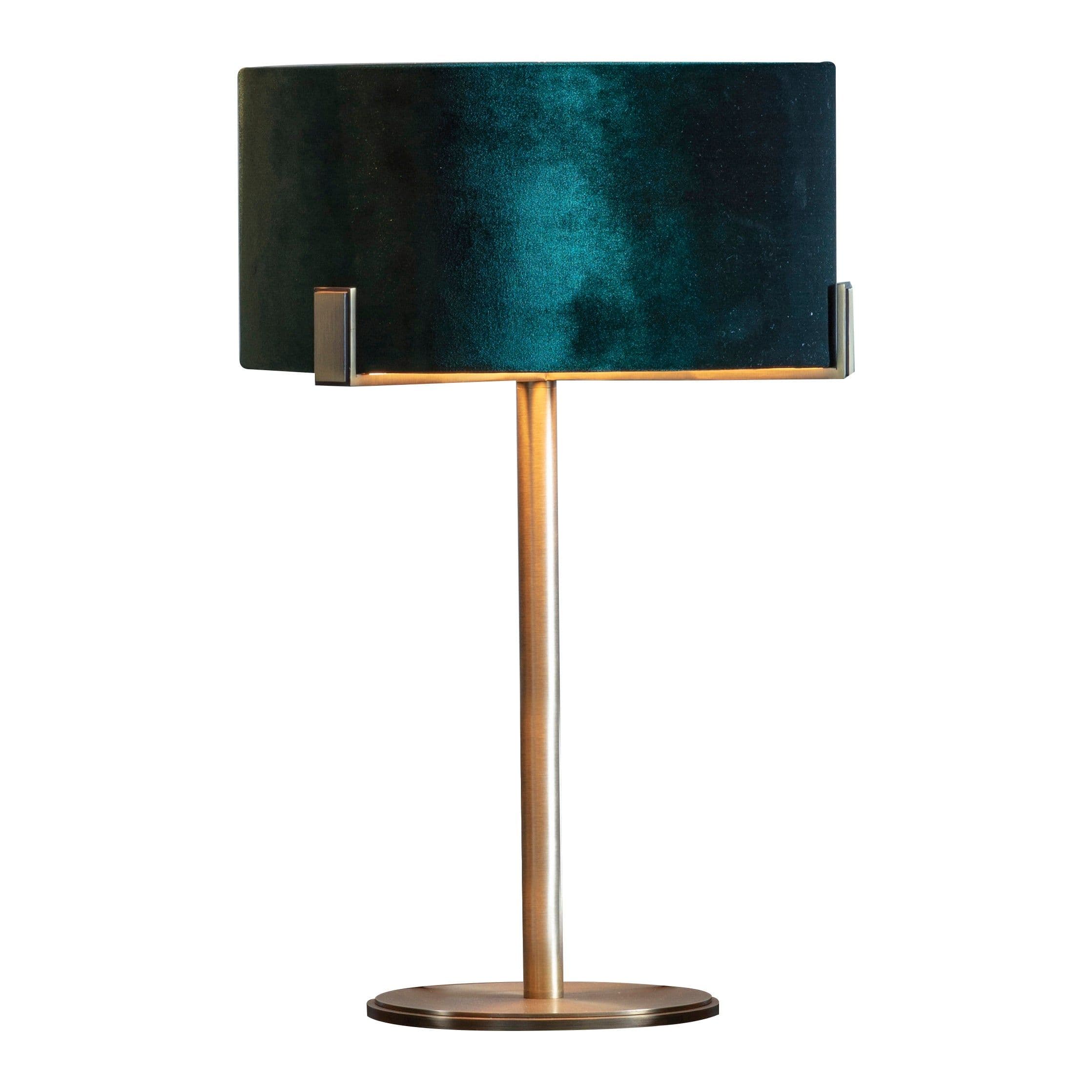 Table Lamp Matt Antique Brass Plate & Velvet 10W LED Bedside Light