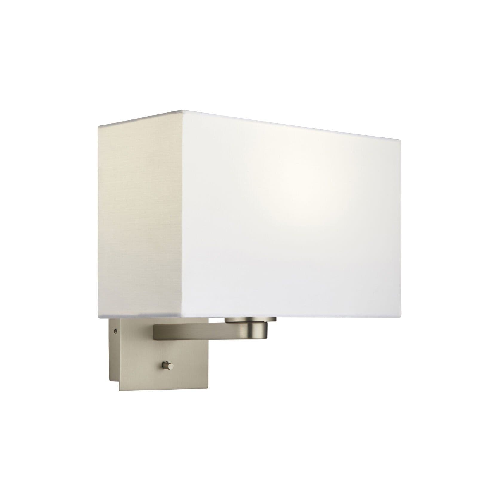 Wall Light Matt Nickel Plate & Vintage Fabric 60W E27 GLS e10295