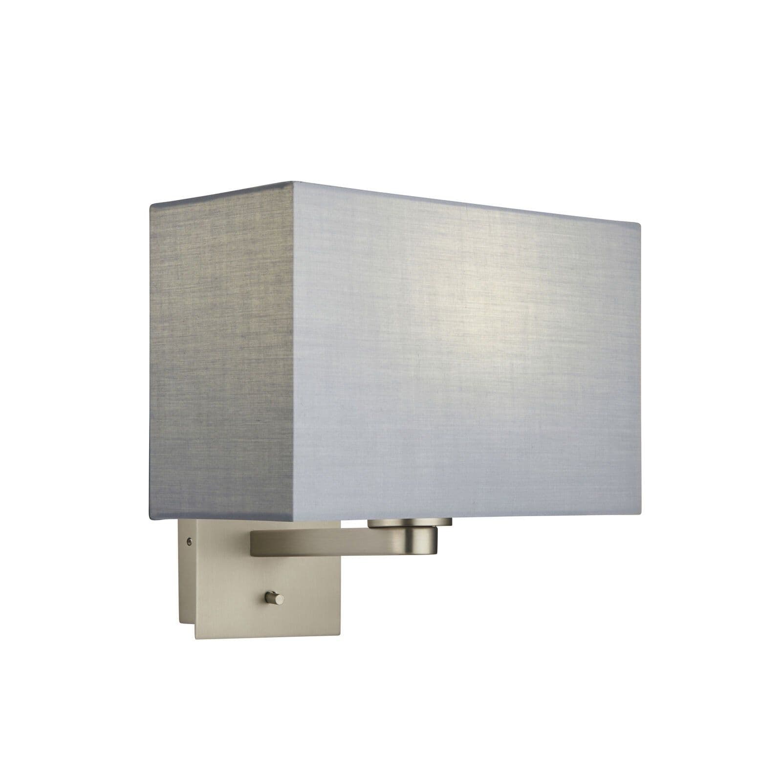Wall Light & Shade Matt Nickel & Fabric 60W E27 Living Room e10296