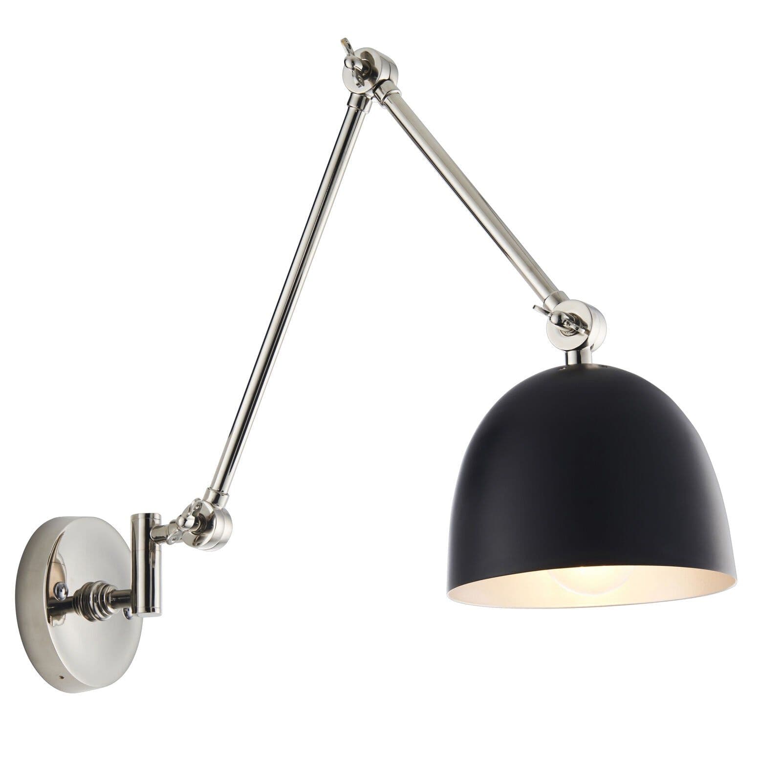 Wall Light Polished Nickel Plate & Matt 10W LED E27 Dimmable