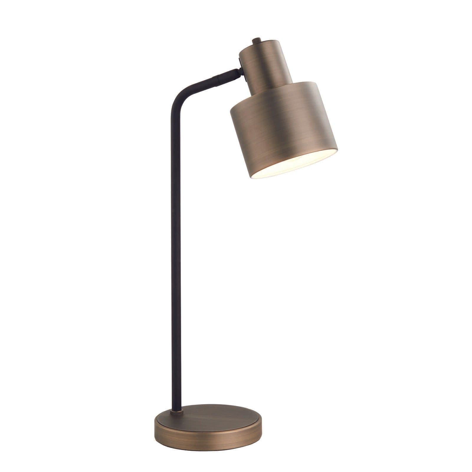 Table Lamp Antique Bronze & Textured Matt 40W E27 Bedside Light