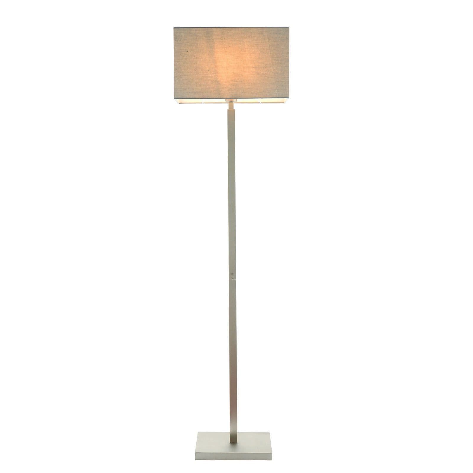 Floor Lamp Light Matt Nickel & Fabric 60W E27 Standing Base & Shade