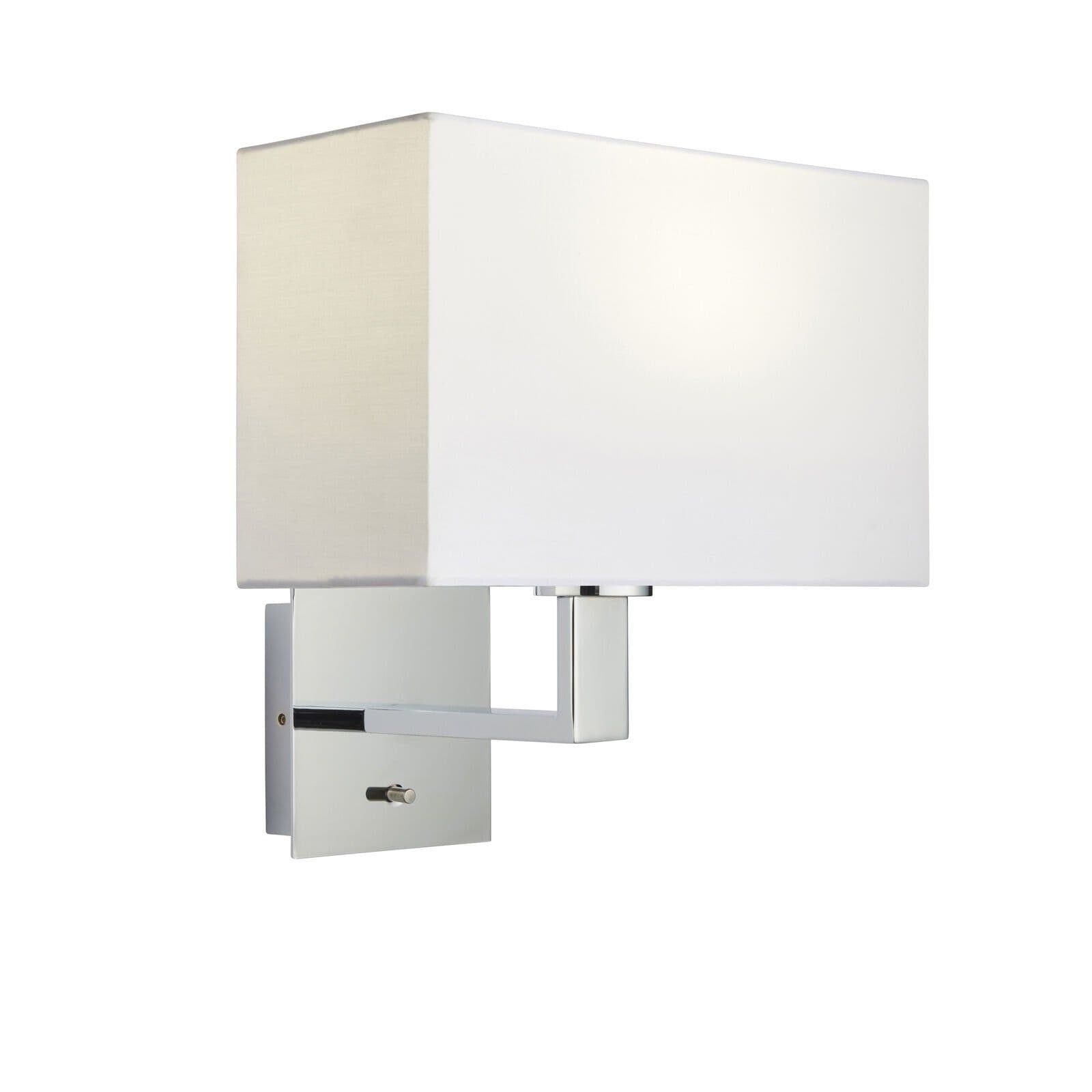 Wall Light Chrome Plate & Vintage Fabric 60W E27 Dimmable e10483