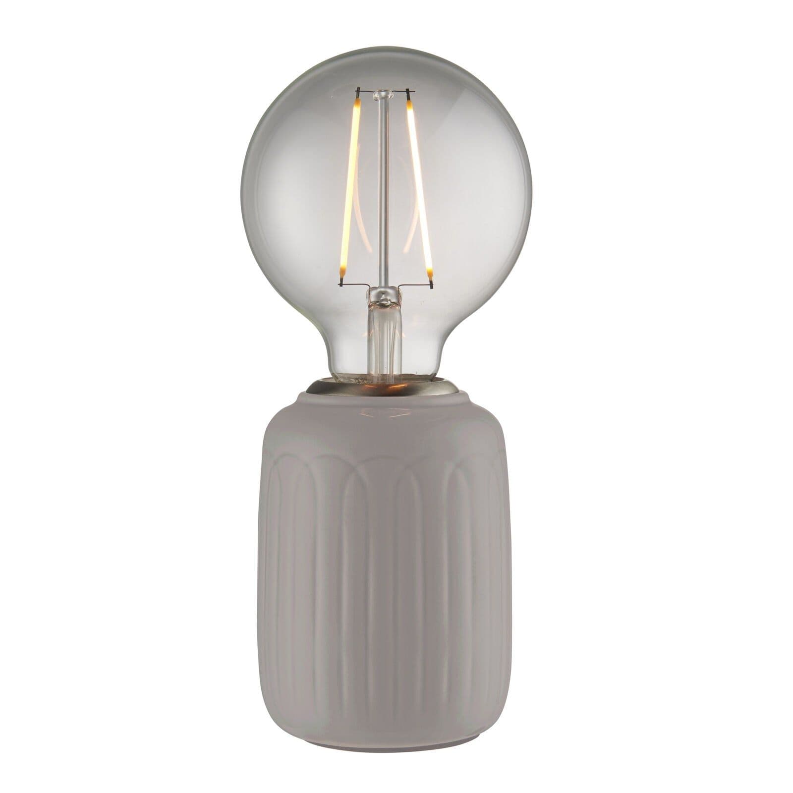 Table Lamp Glaze & Satin Nickel Plate 40W E27 GLS Base Only