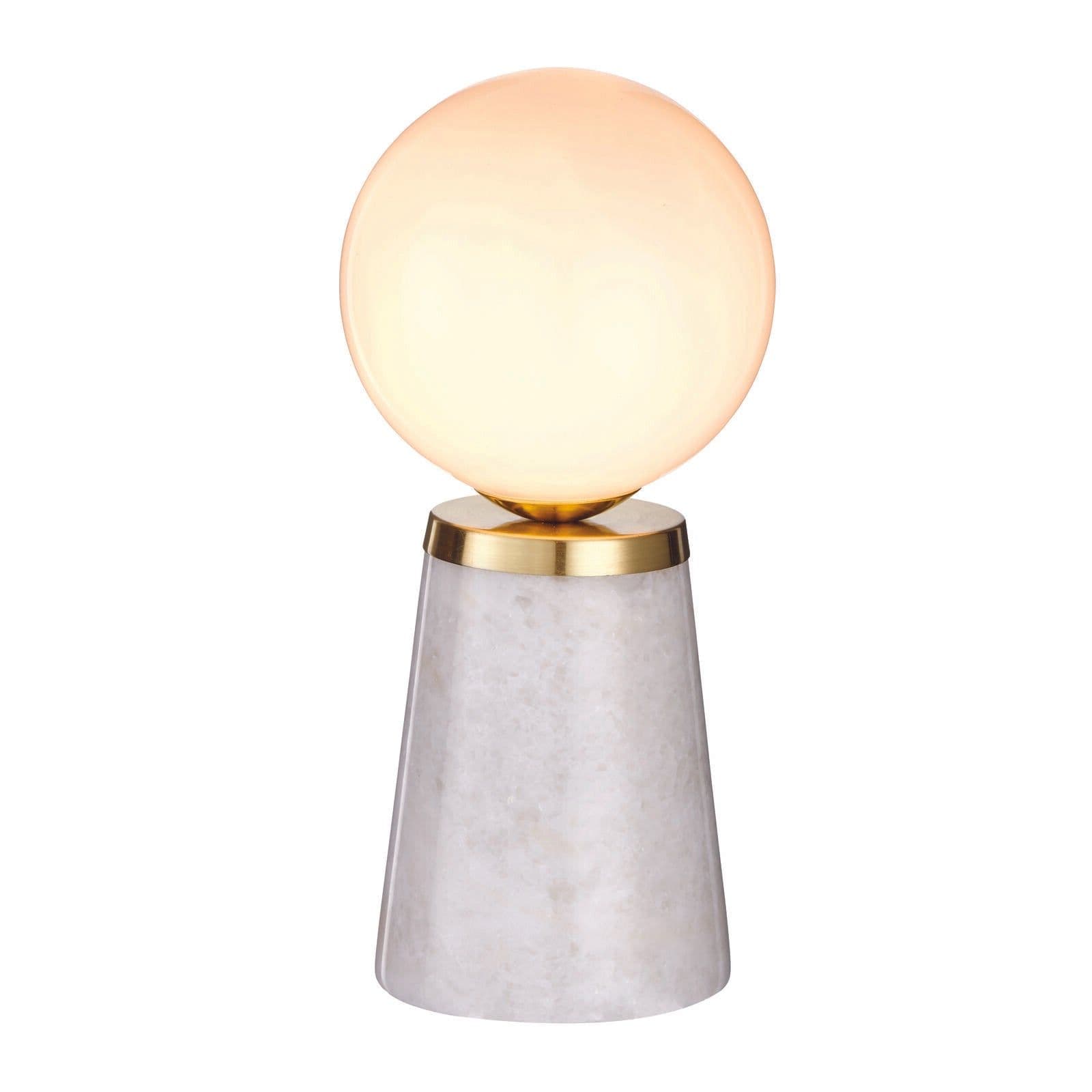 Table Lamp Marble & Satin Brass Plate 3W LED G9 Complete Lamp