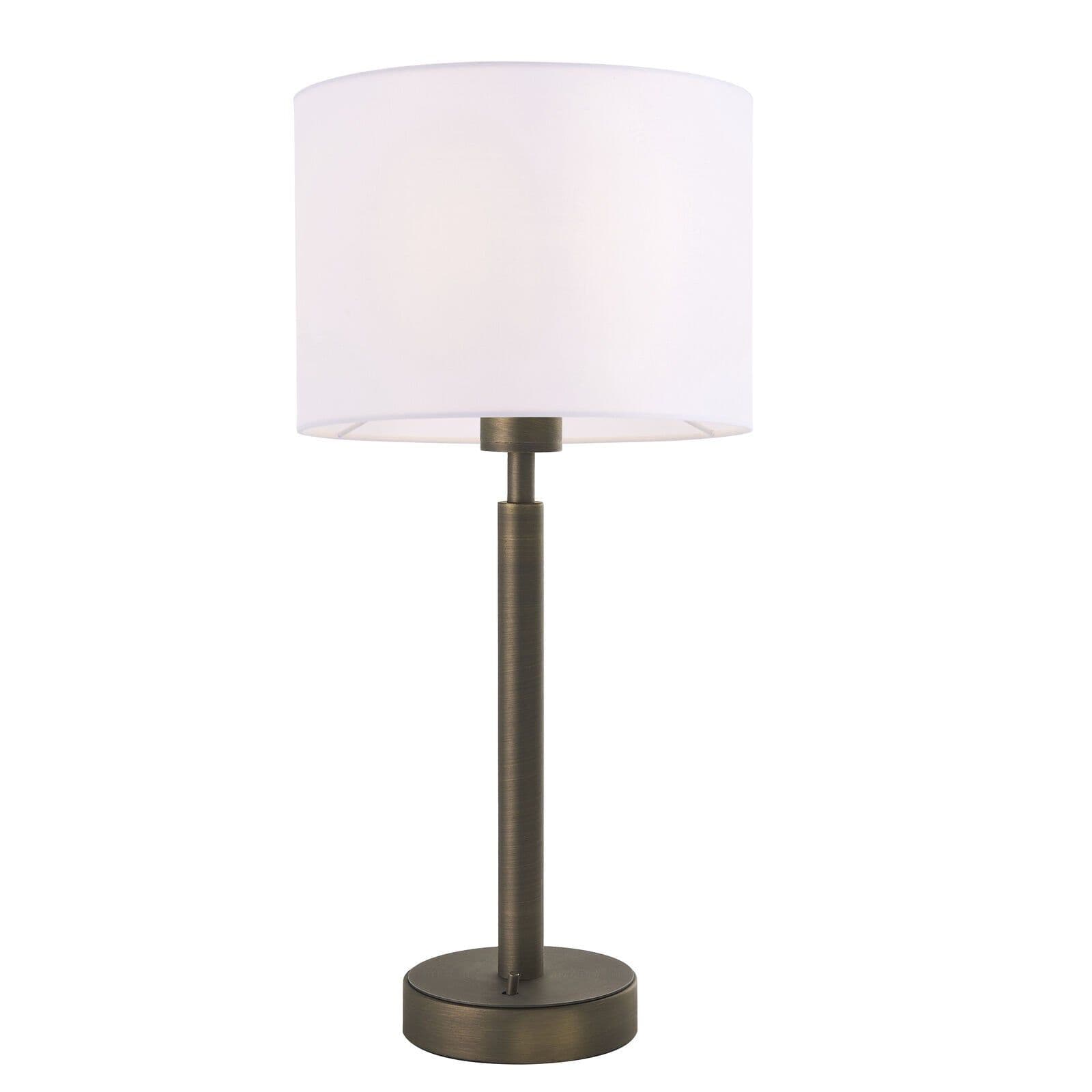 Table Lamp Antique Bronze Plate & Vintage Fabric 60W E27 GLS e10585