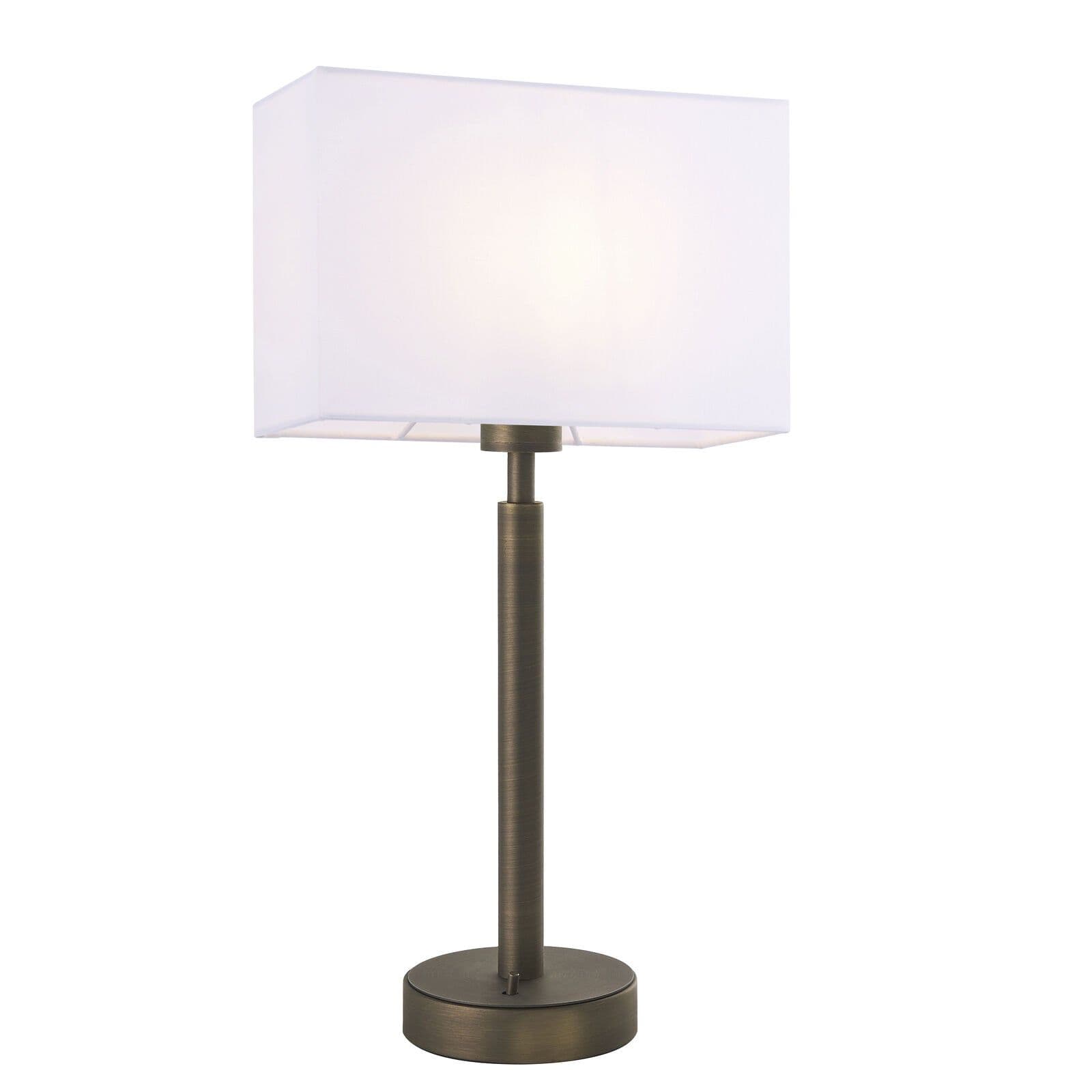 Table Lamp Antique Bronze Plate & Vintage Fabric 60W E27 GLS e10654