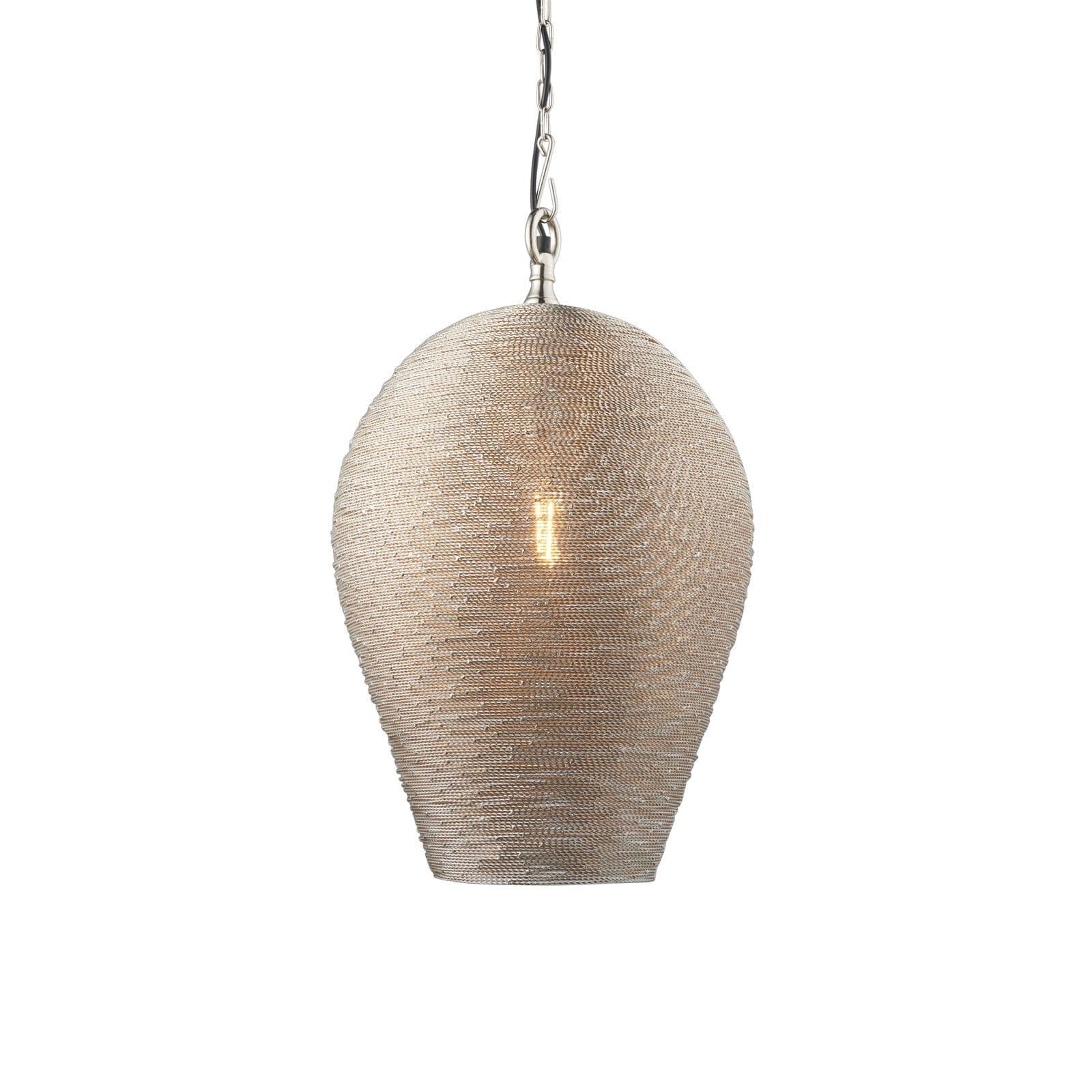 Ceiling Pendant Light Polished Nickel Plate 10W LED E27 Dimmable e10700