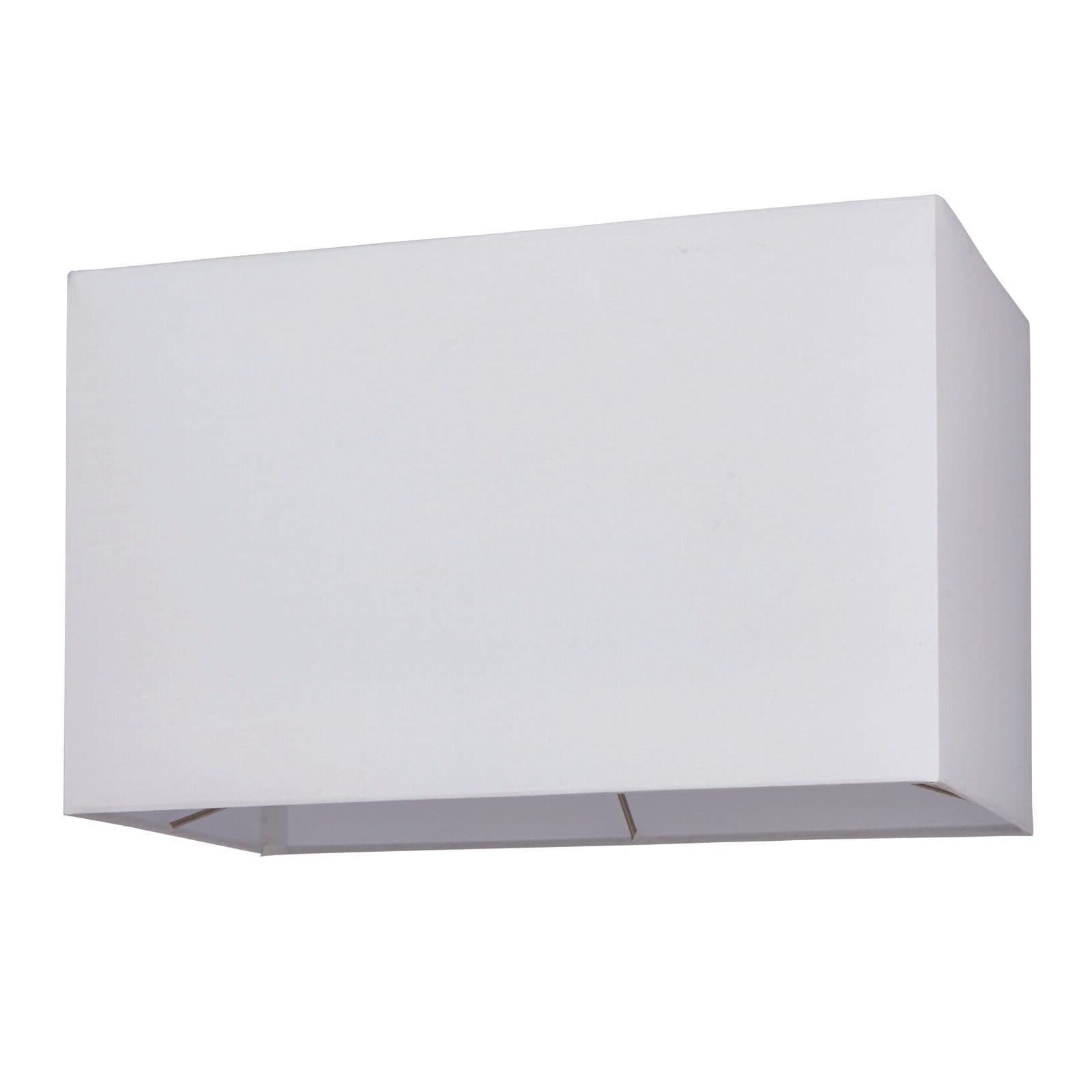 Straight Sided Rectangle Lamp Shade Vintage White Fabric 60W E27 or B22 GLS
