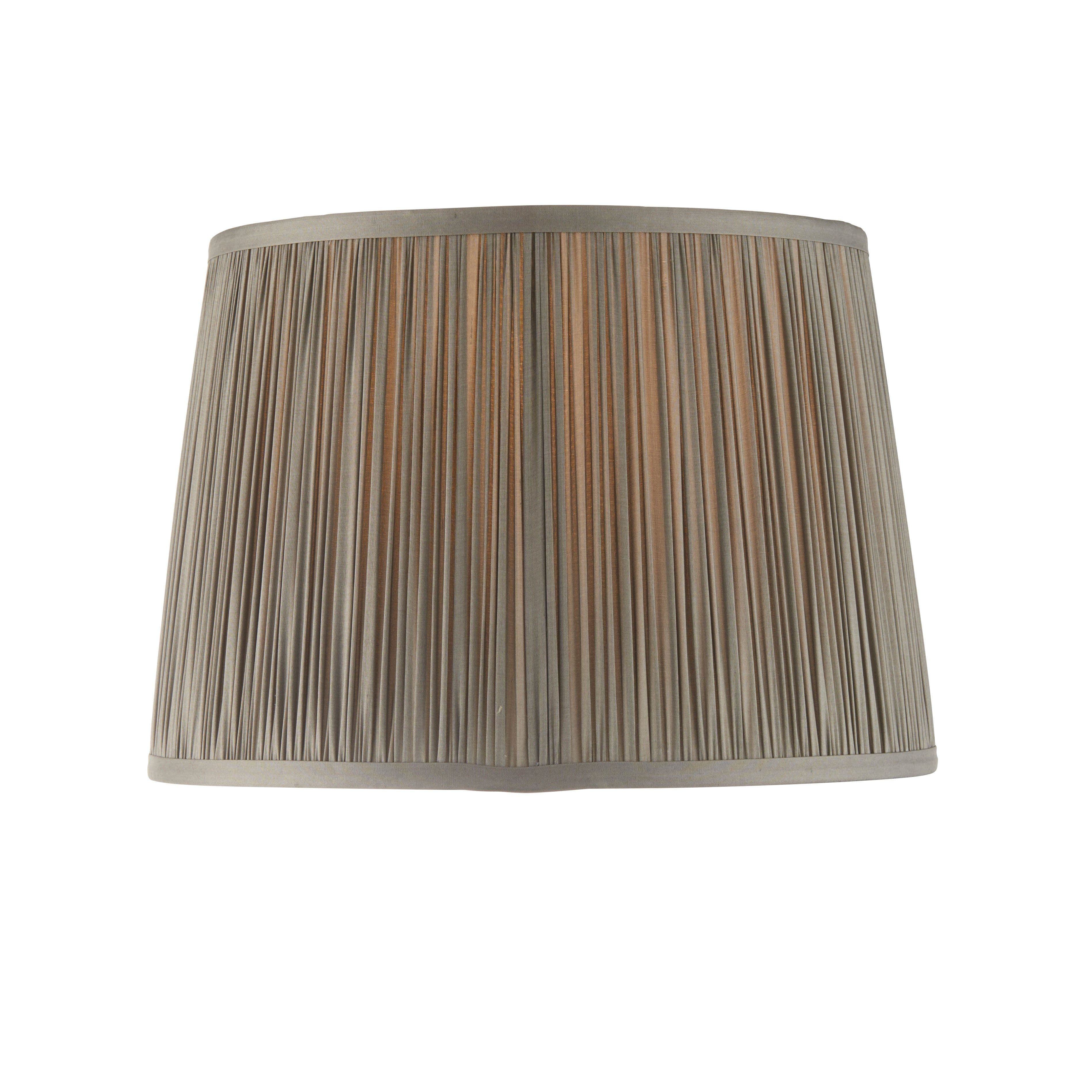 Tapered Cylinder Lamp Shade Charcoal Grey Silk 60W E27 or B22 GLS e10827
