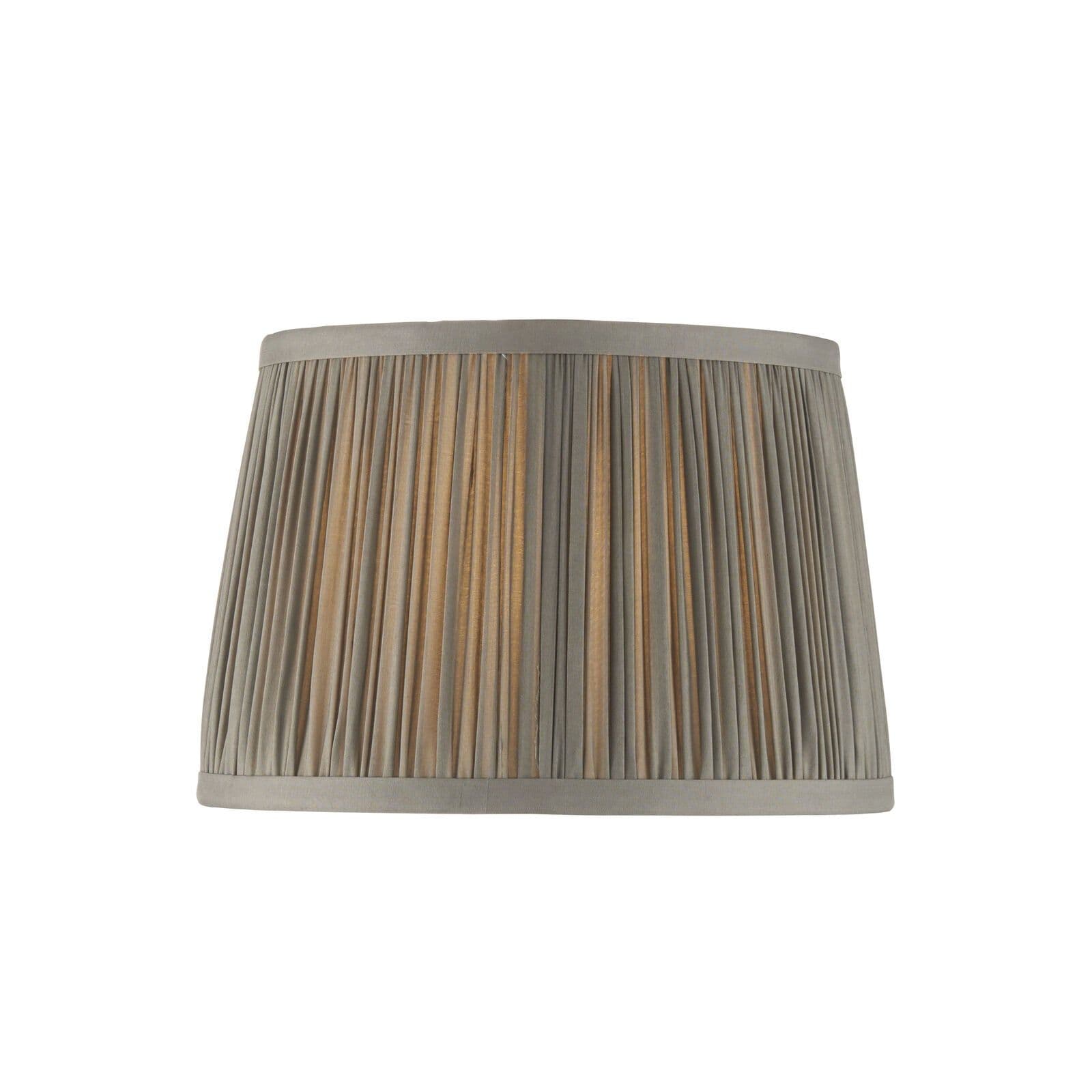 Tapered Cylinder Lamp Shade Charcoal Grey Silk 40W E27 or B22 golf