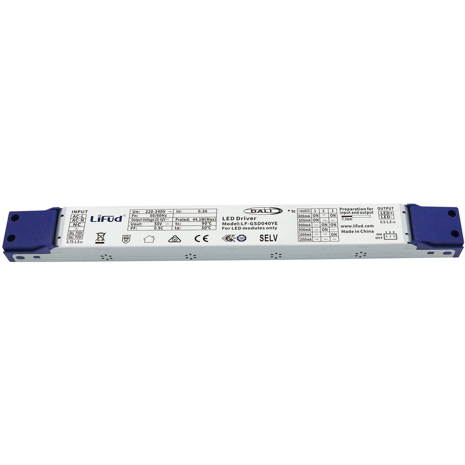 DALI 44W Digital LED Driver Flicker Free 800 to 1050mA Output Dimmable