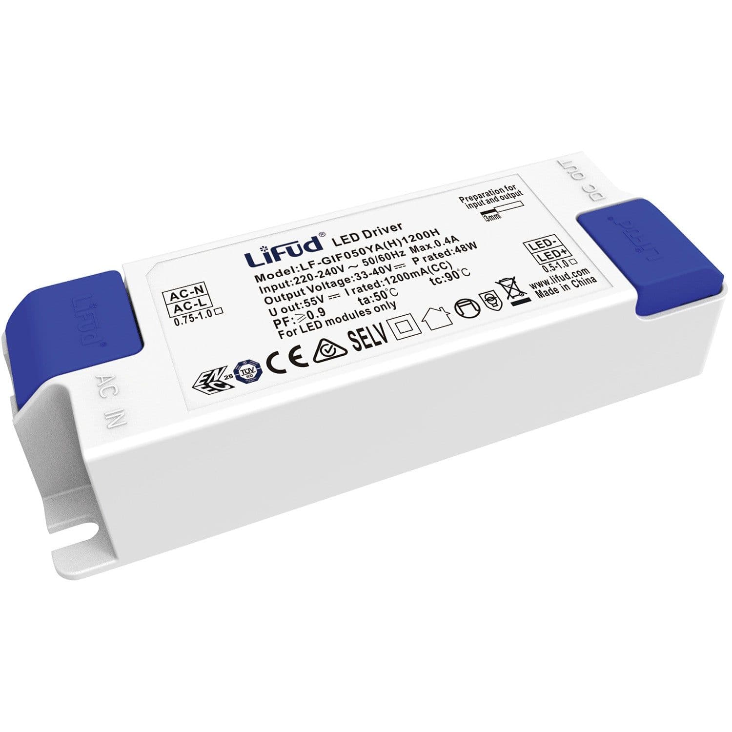 48W Flicker Free LED Driver 1200mA Constant Current Fixed Output Power Supply