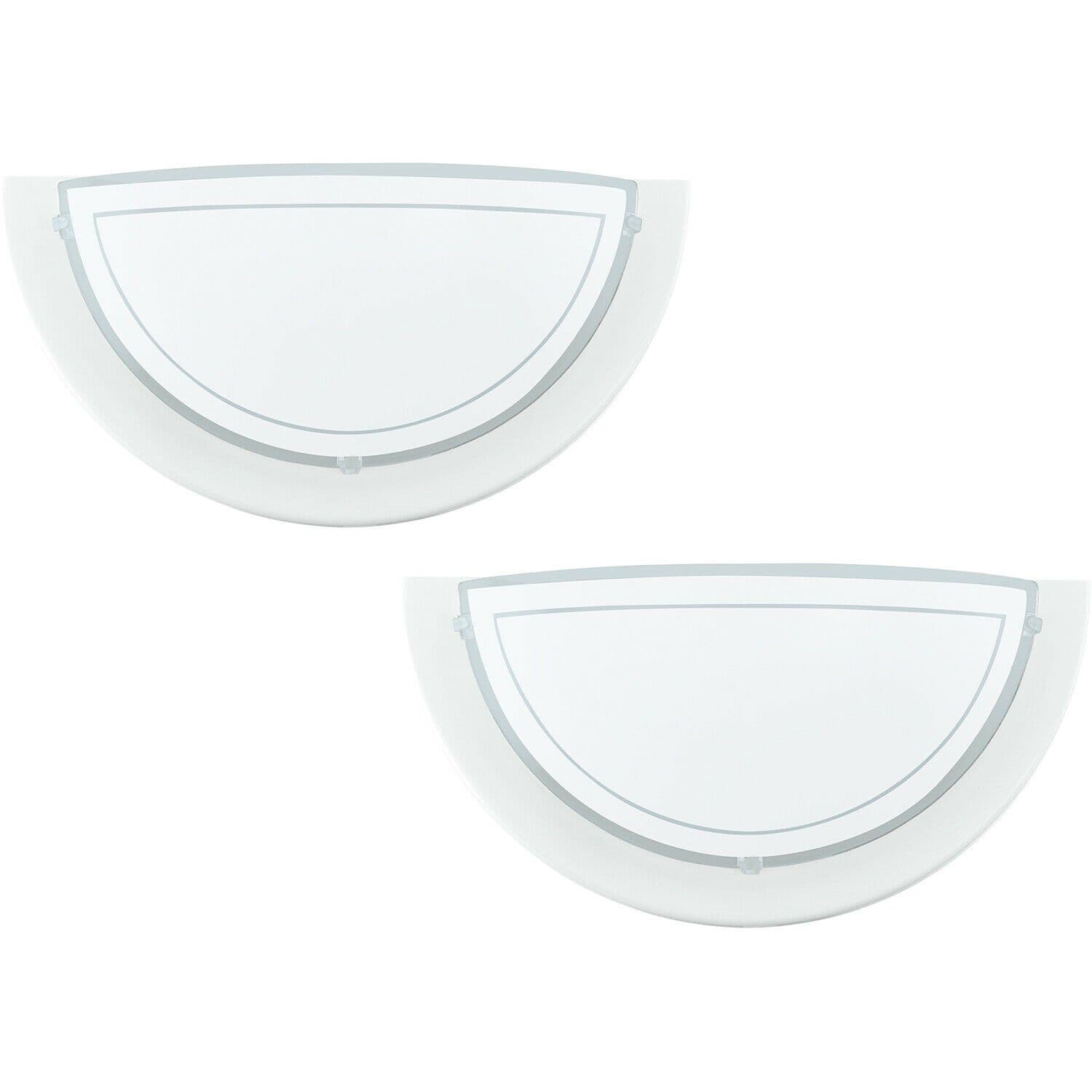 2 PACK Wall Light Shade Clear Glass Painted Bulb E27 1x60W