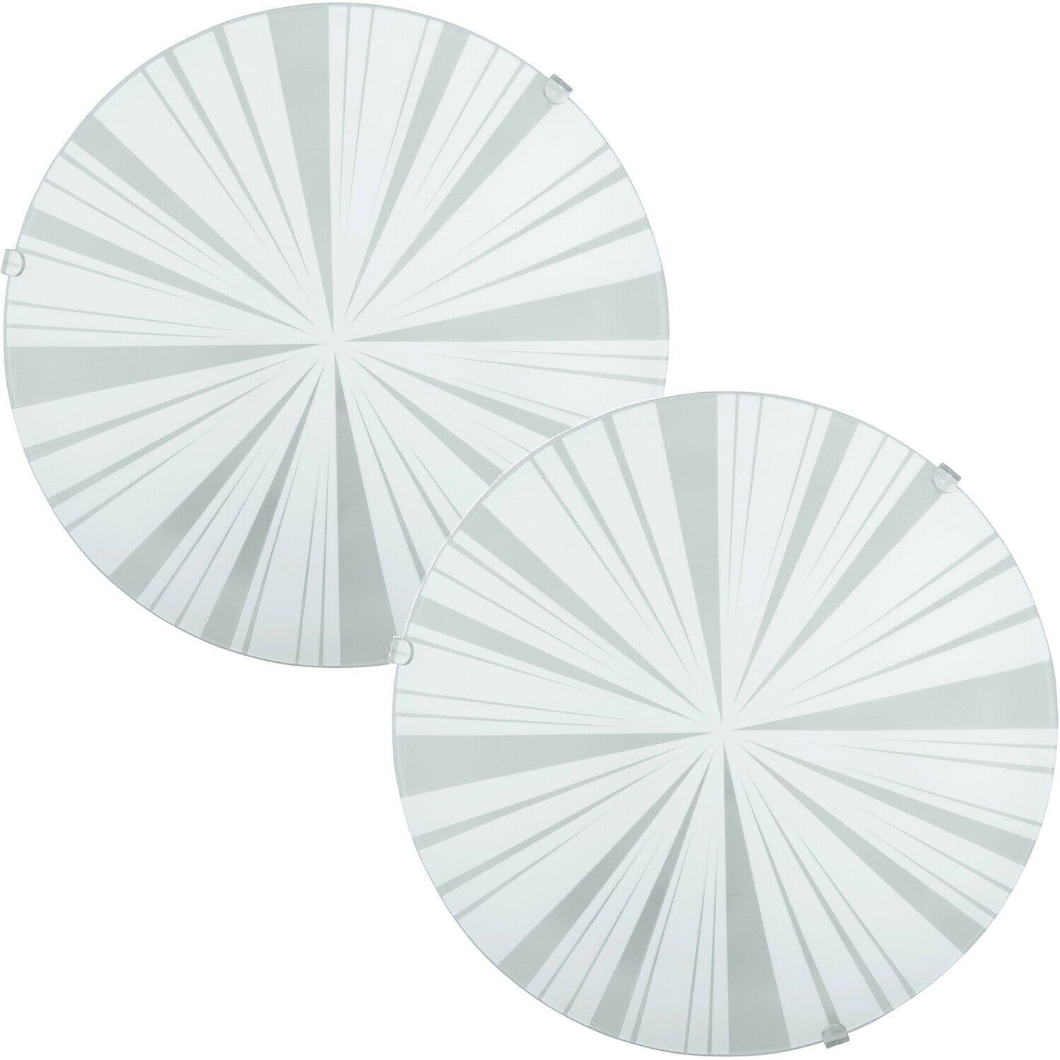 2 PACK Wall Flush Ceiling Light Shade Beams Design Satin Glass E27 1x60W
