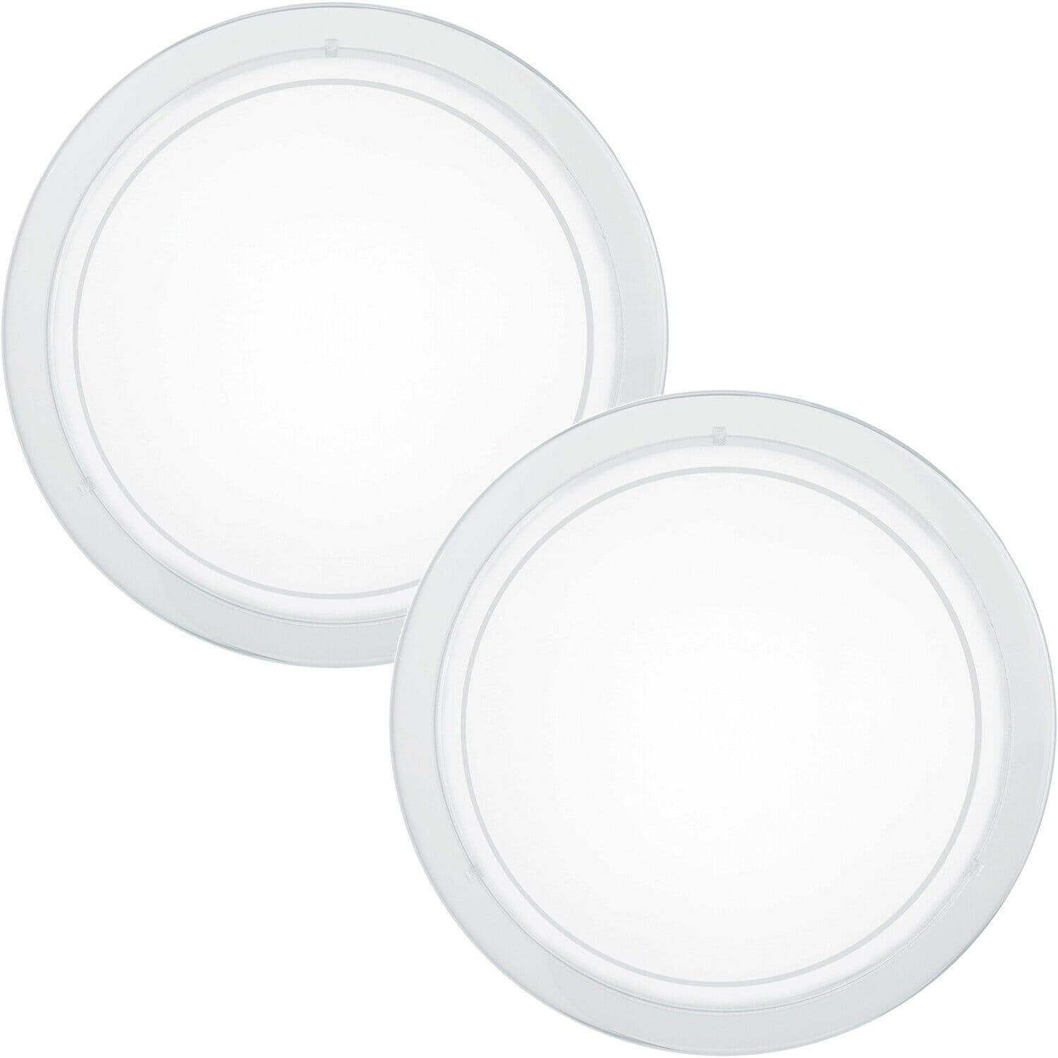 2 PACK Wall Flush Ceiling Light Shade Clear Glass Painted E27 1x60W