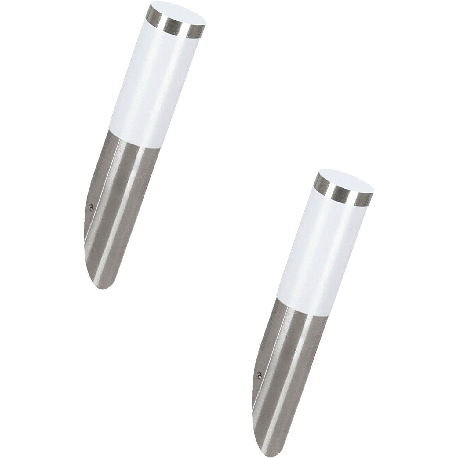 2 PACK Offset IP44 Outdoor Wall Light Stainless Steel 1x 12W E27 Porch Lamp