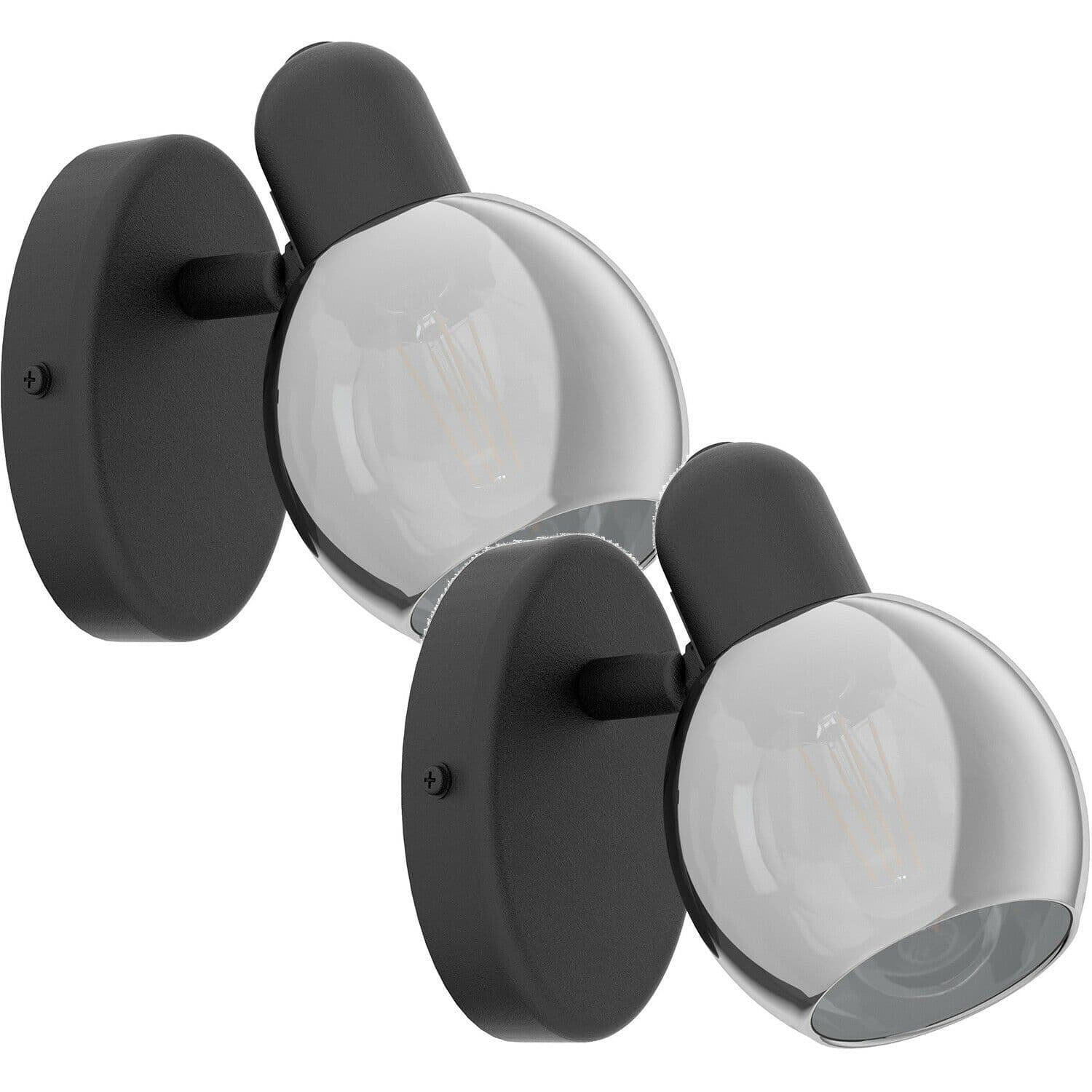 2 PACK Wall Light Shade Transparent Glass Vaporized E14 10W