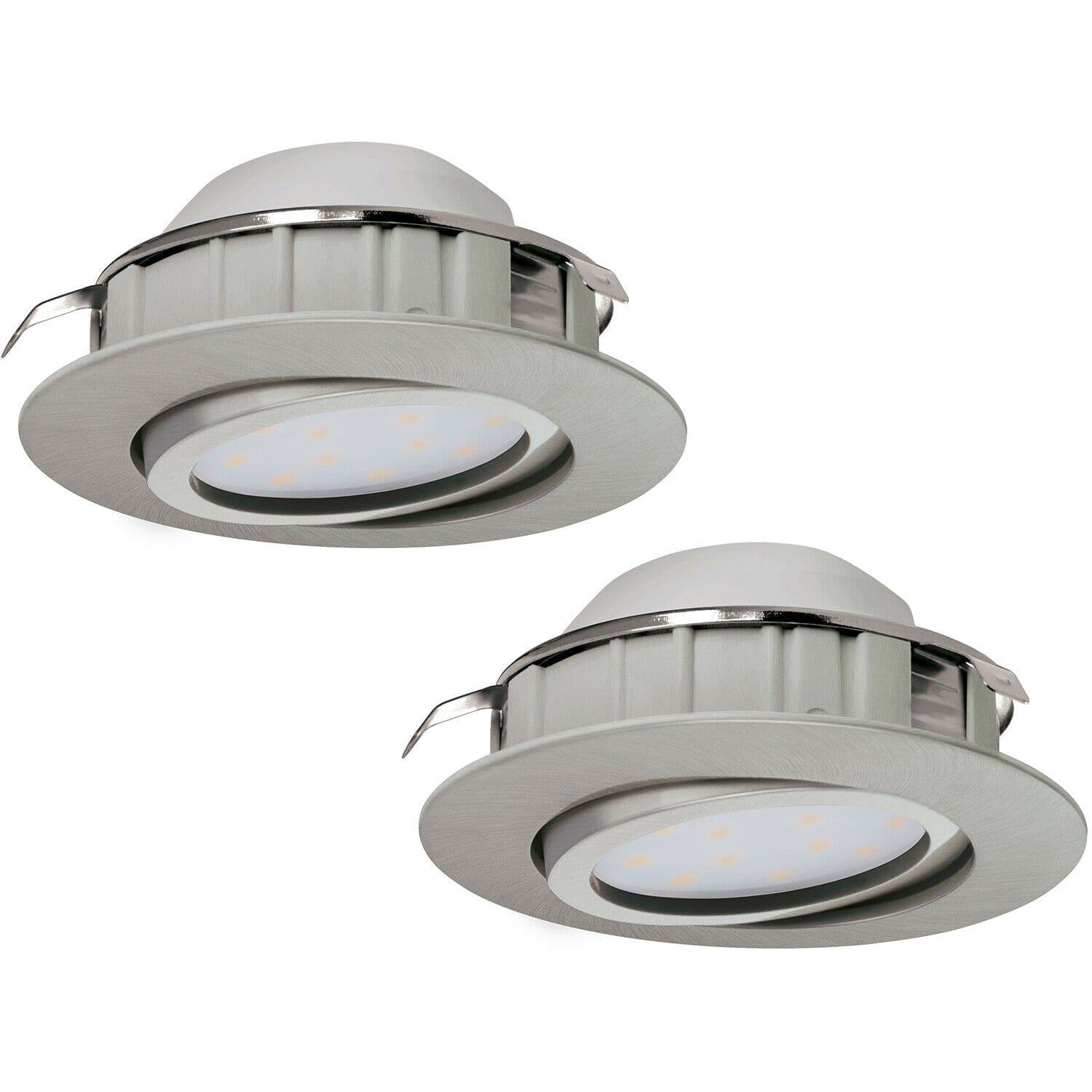 2 PACK Wall Ceiling Flush Downlight Satin Nickel Plastic 6W Built LED