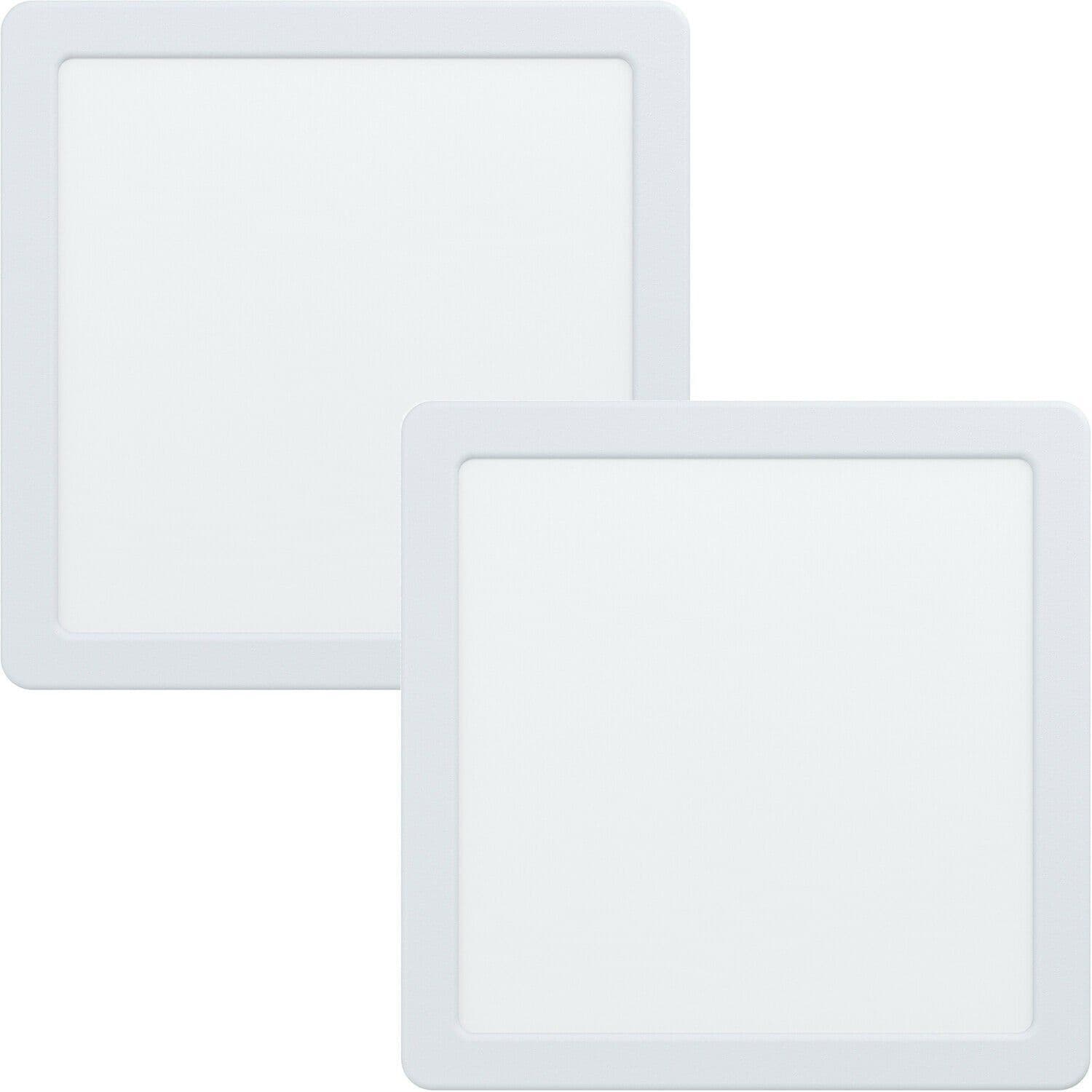 2 PACK Ceiling Flush Downlight 216mm White Square Spotlight 16.5W 3000K LED