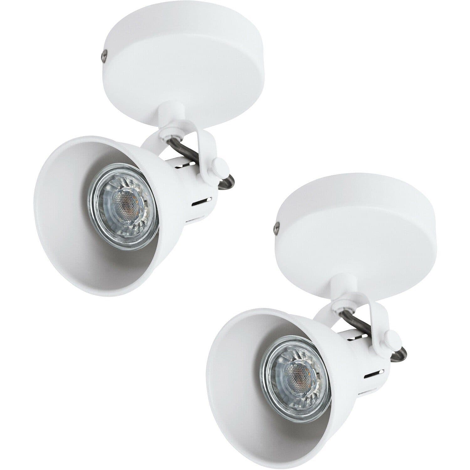 2 PACK Wall Spot Light Steel Wall Plate Lamp Shade GU10 3.3W Included