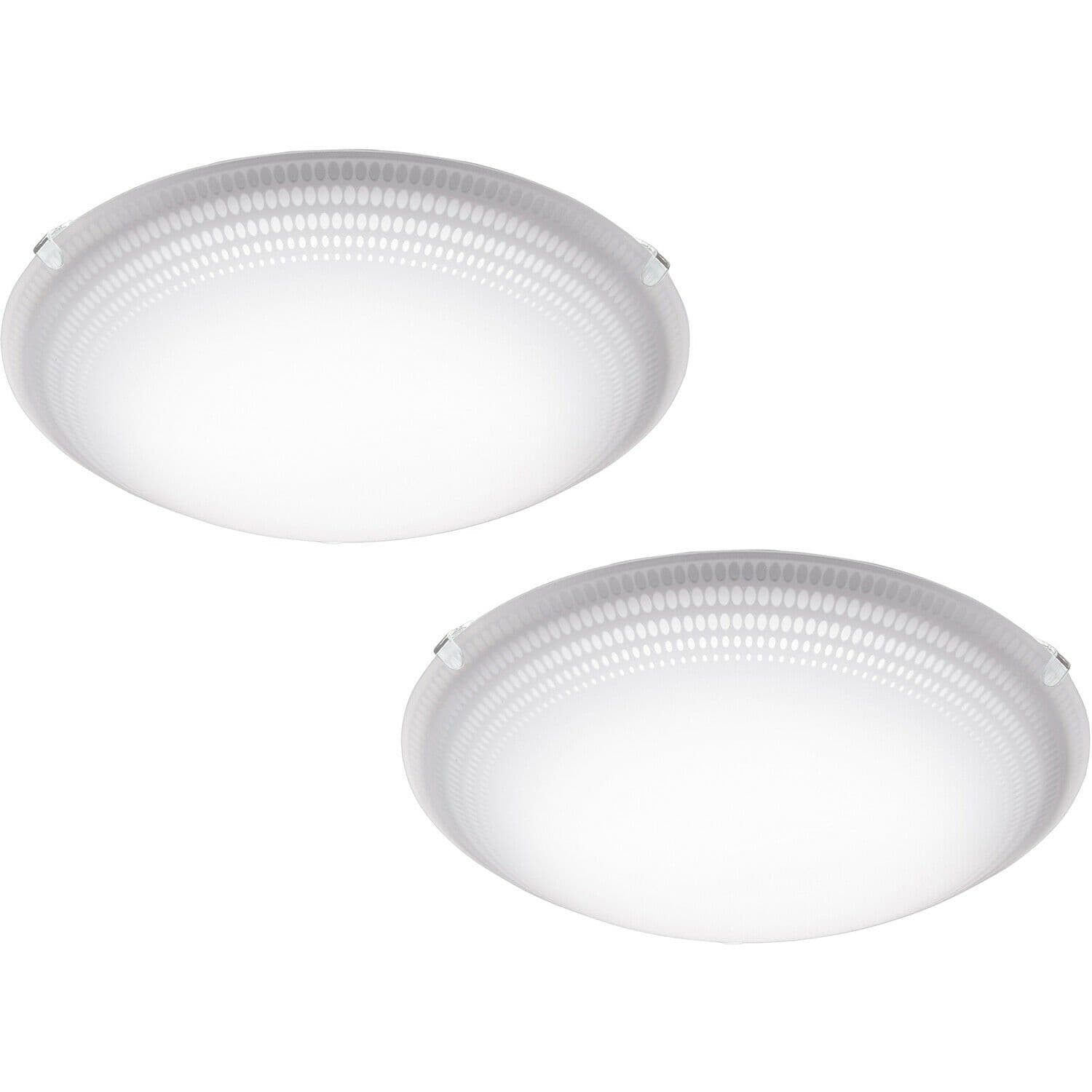 2 PACK Wall Flush Ceiling Light Shade Clear Glass LED 11W