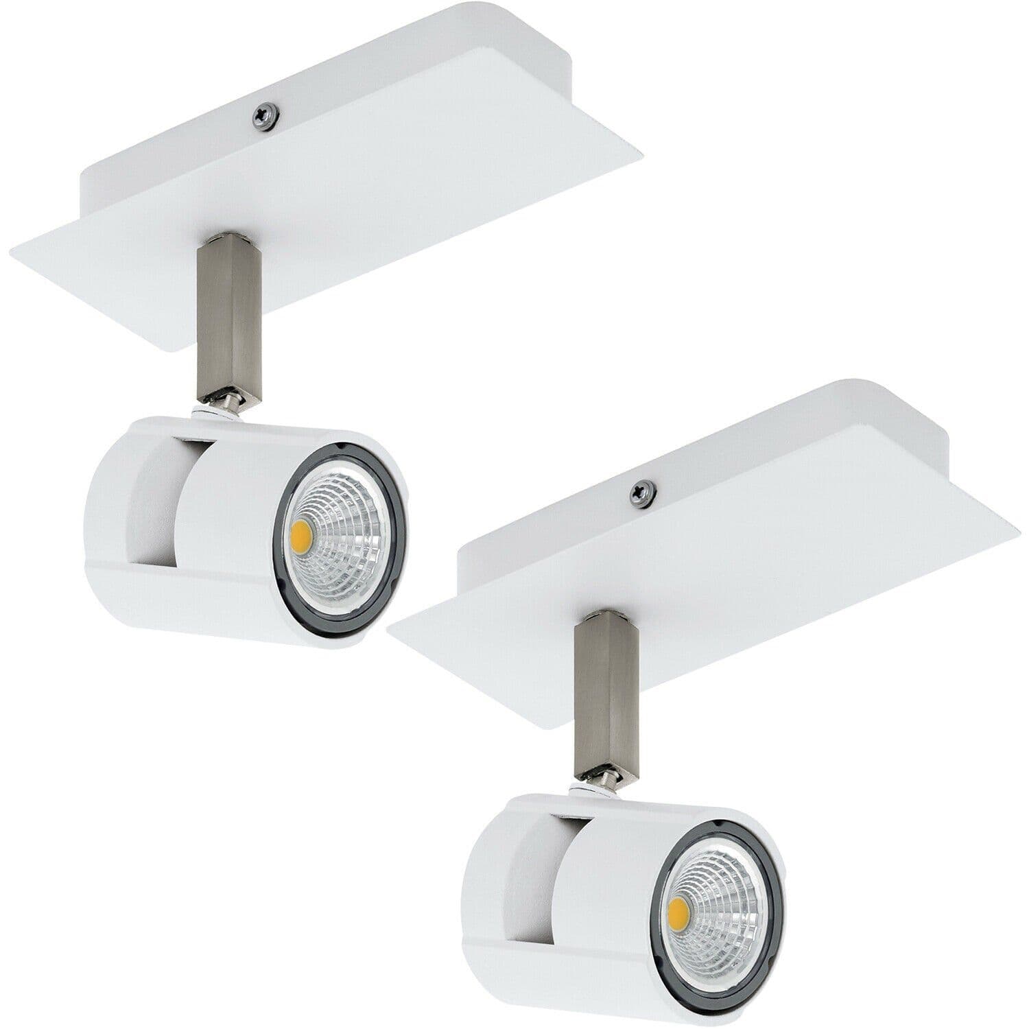 2 PACK Wall Light Satin Nickel Shades & Back Plate GU10 1x5W Incl