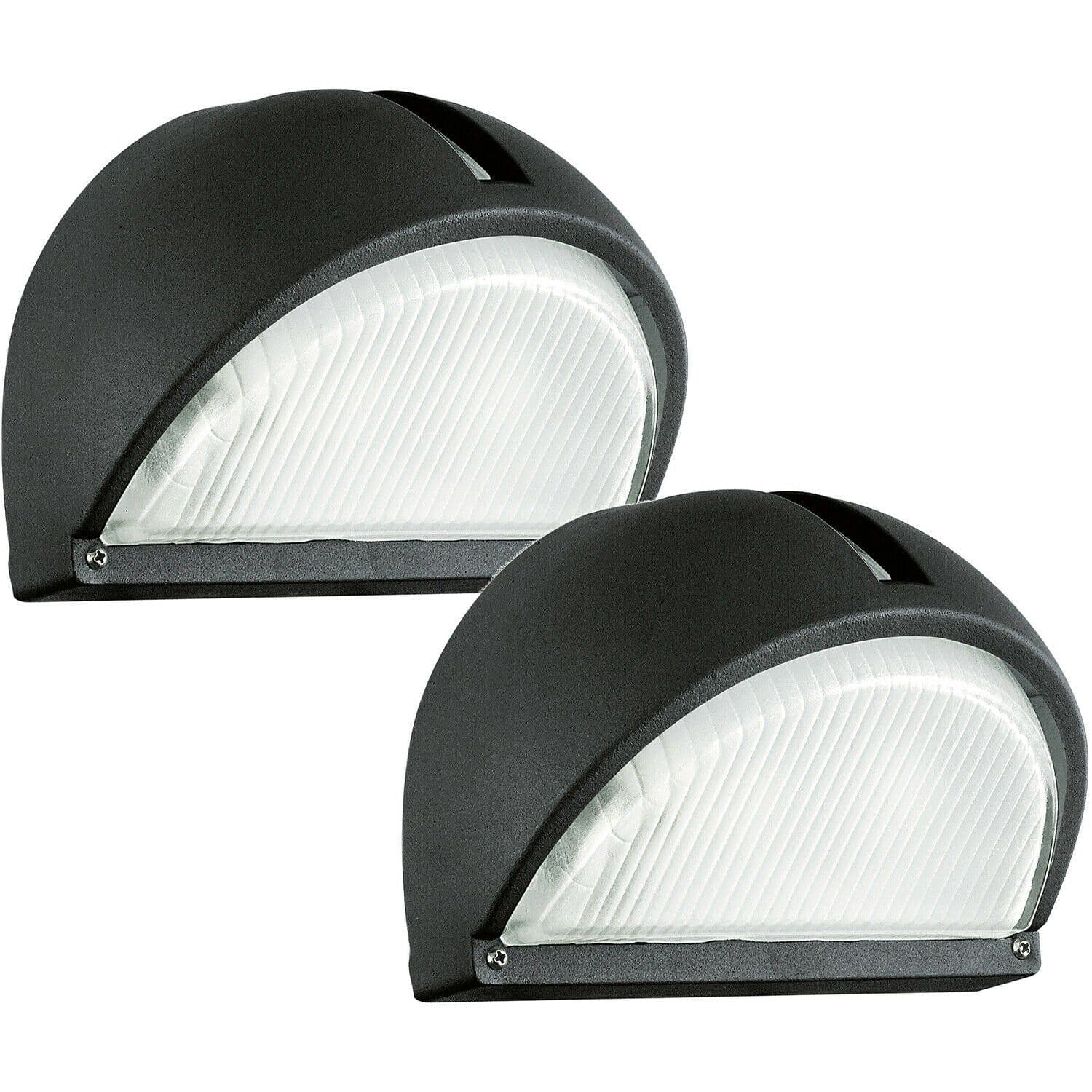 2 PACK IP44 Outdoor Wall Light Aluminium 1x 40W E27 Bulb Porch Lamp