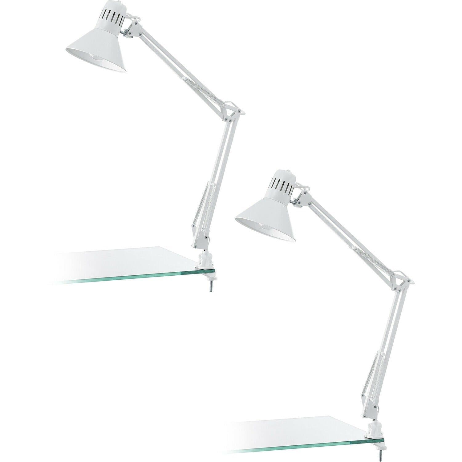 2 PACK Table Desk Lamp Shiny Moveable Line Switch E27 1x40W
