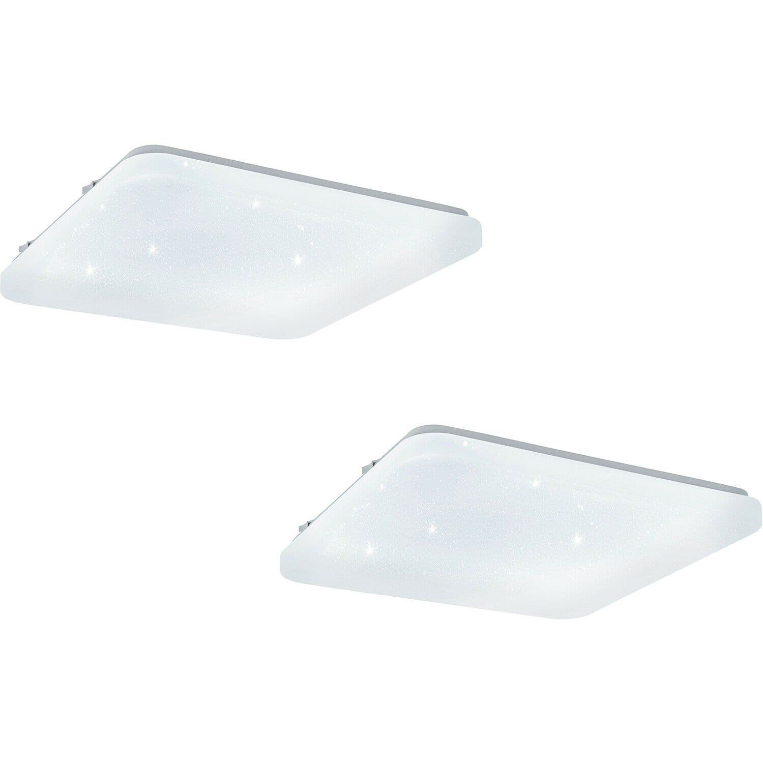 2 PACK Wall Flush Ceiling Light Shade Crystal Effect LED 17.3W