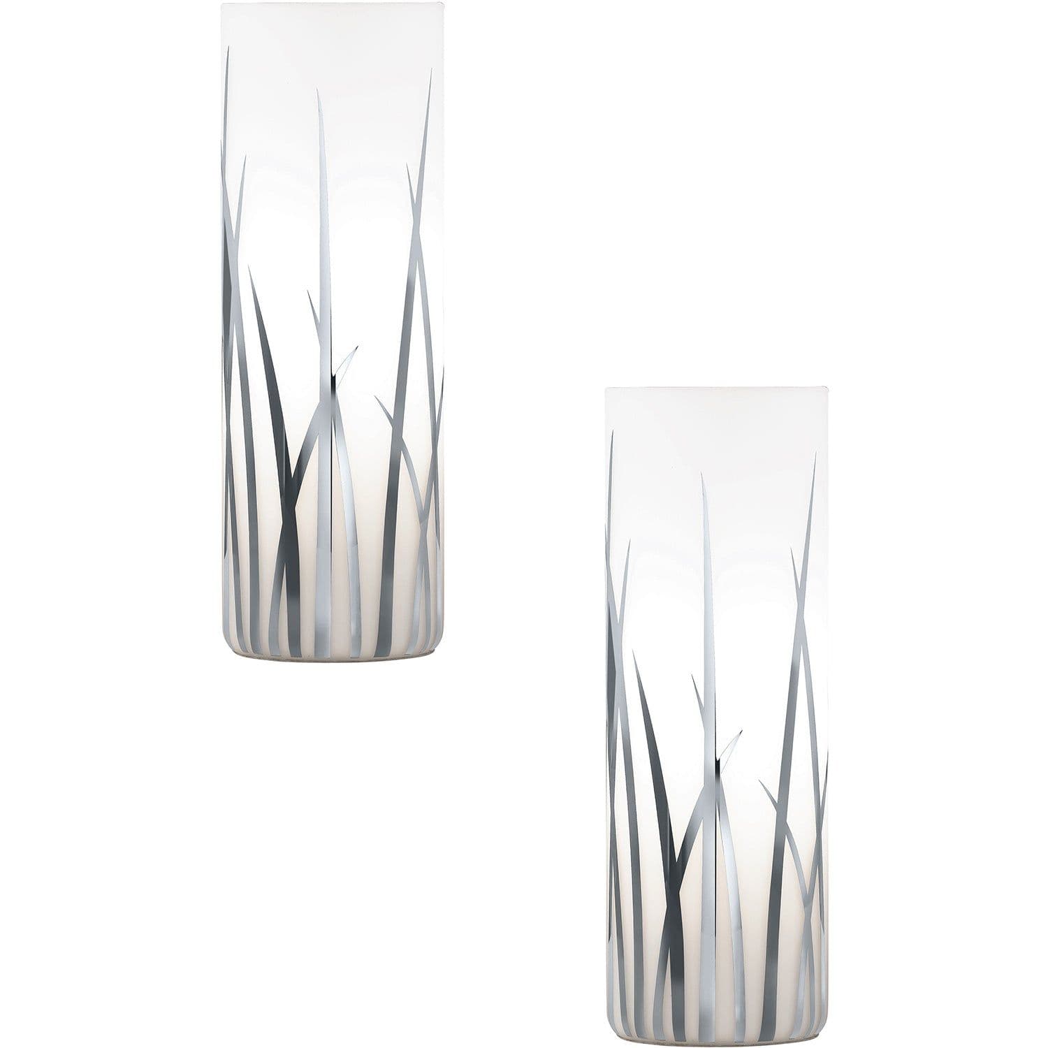 2 PACK Table Desk Lamp Shade Chrome Glass Painted Bulb E27 1x60W