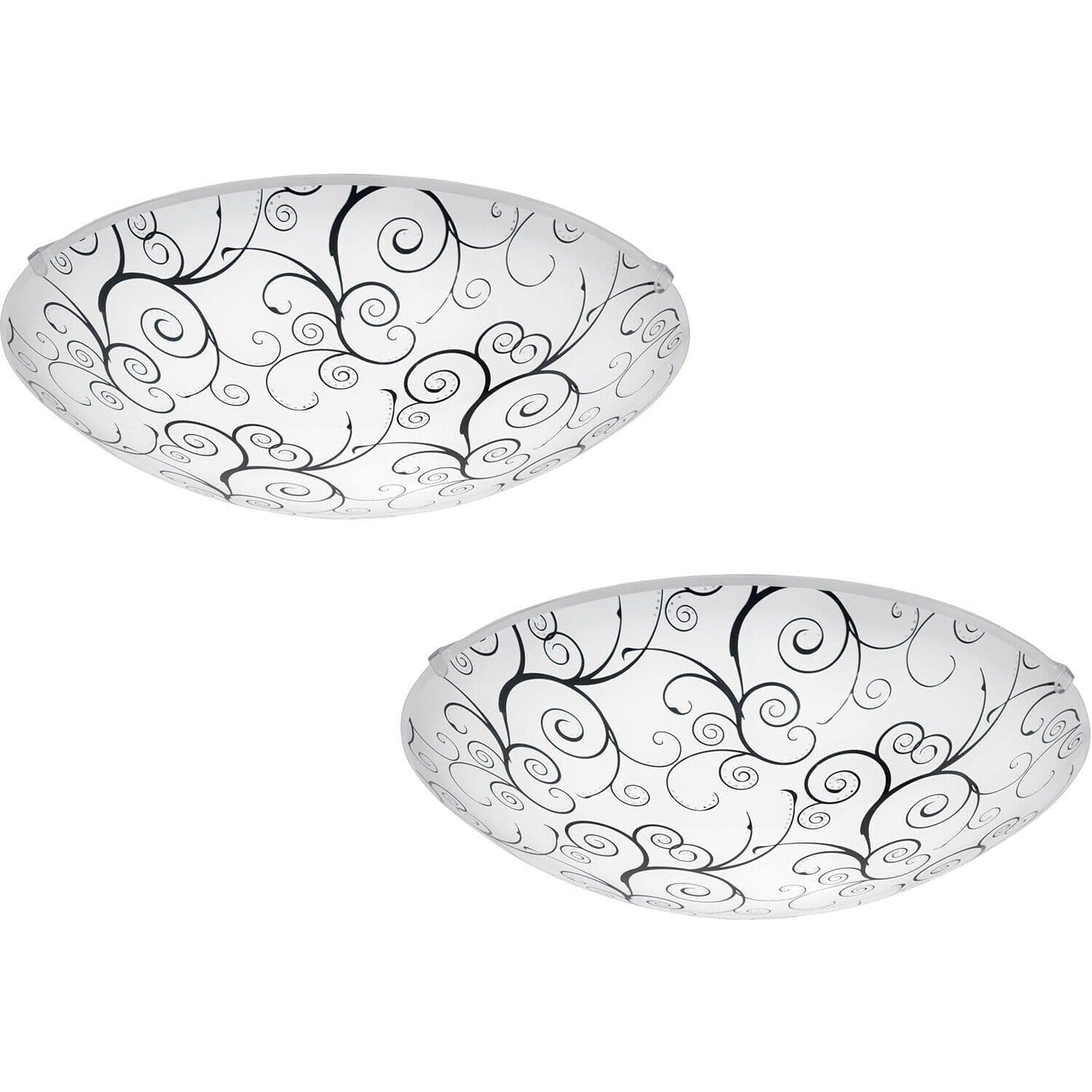2 PACK Wall Flush Ceiling Light White Shade White Clear Glass LED