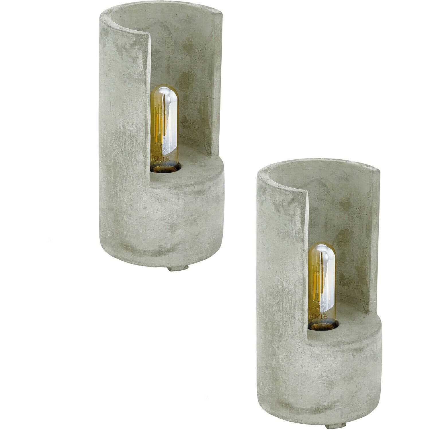 2 PACK Table Lamp Desk Light Unusual Cast Concrete 1x 60W E27 Holder