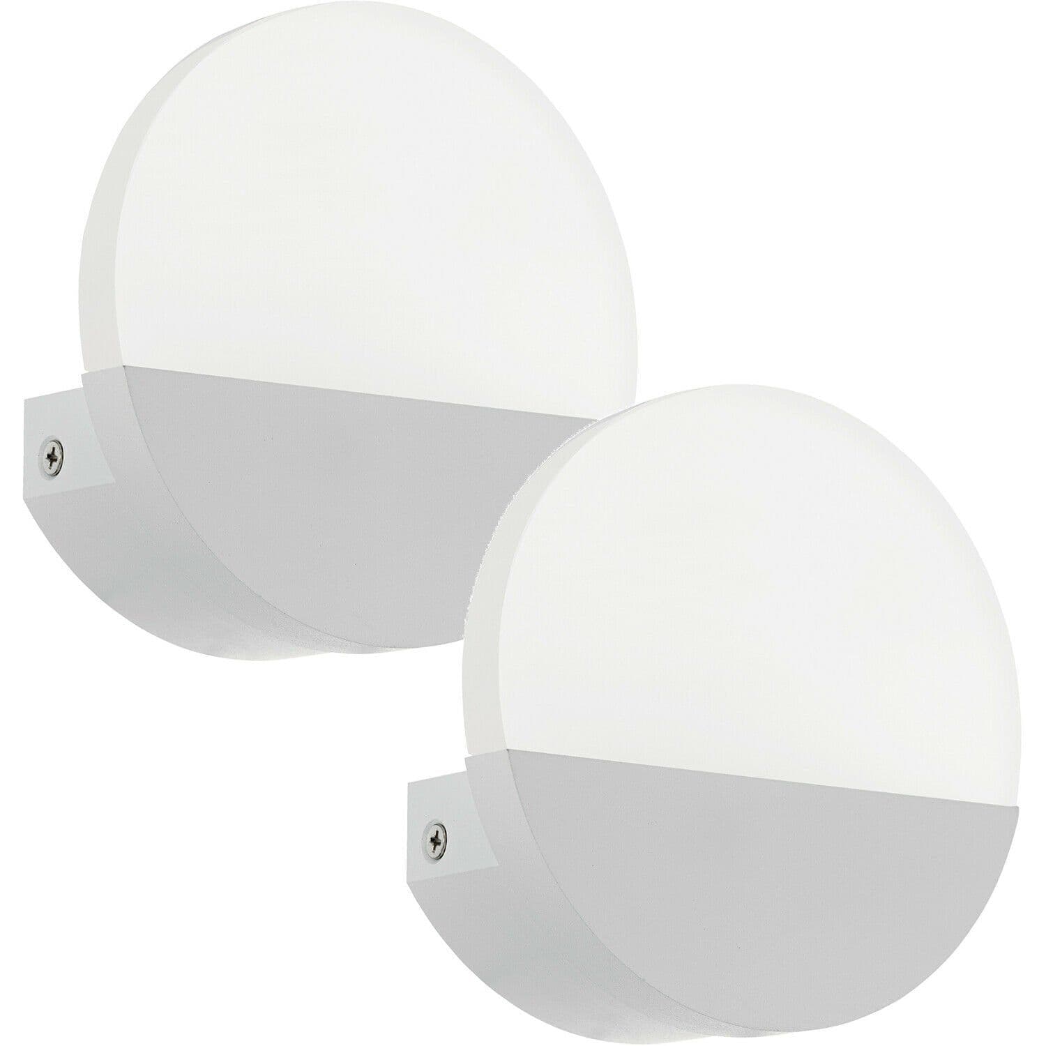 2 PACK Wall Light Shade Satined Plastic Bulb LED 1x4.5W Included