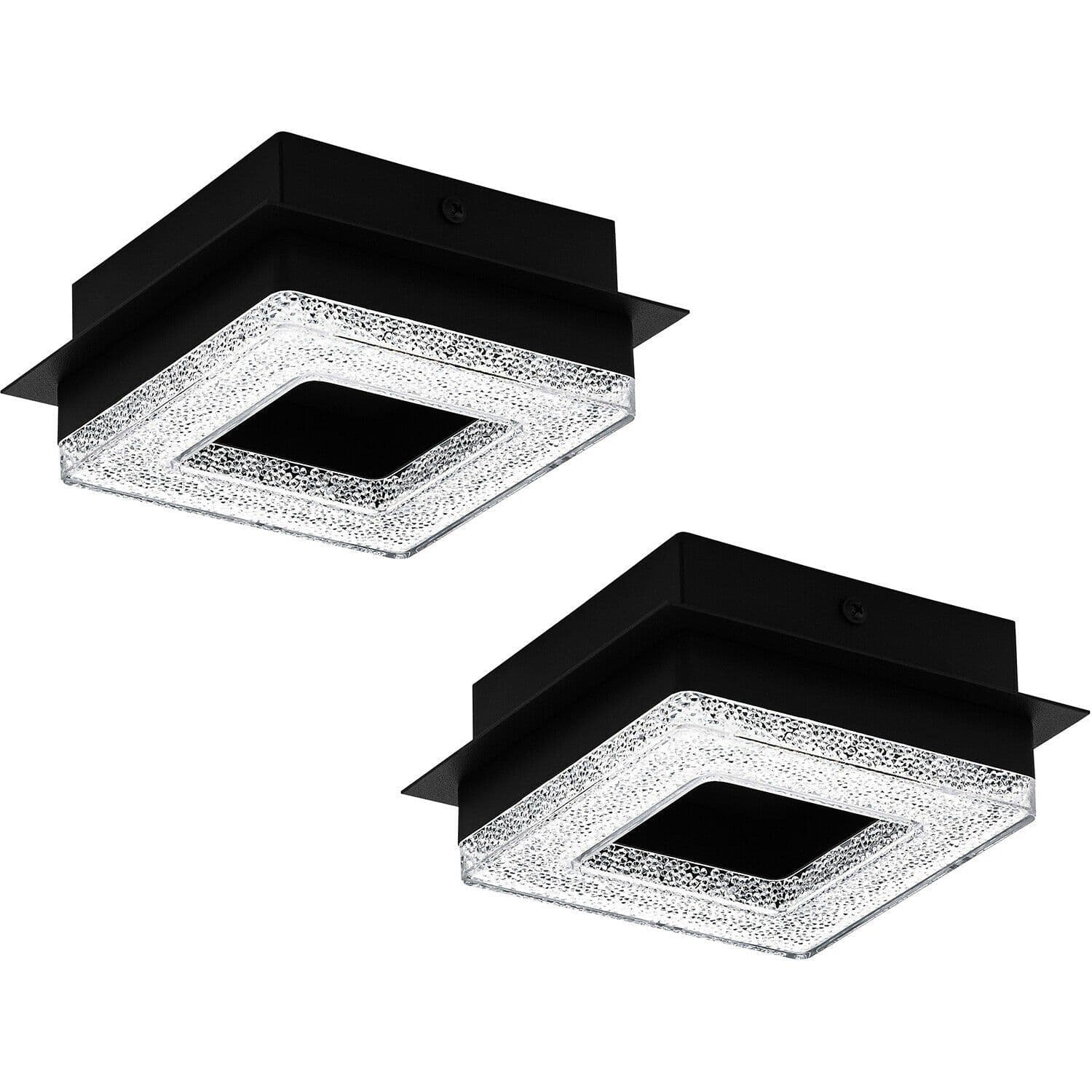 2 PACK Flush Ceiling Light Shade Clear Plastic Crystal LED 4W
