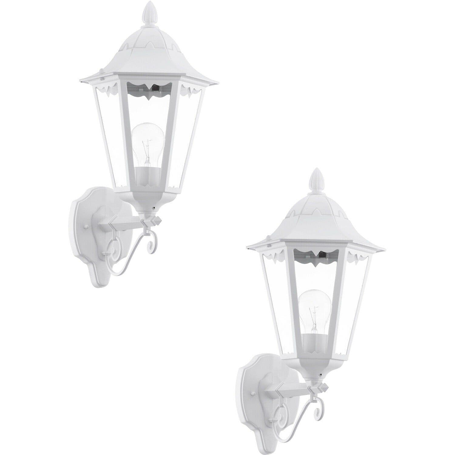 2 PACK IP44 Outdoor Wall Light Traditional Lantern 60W E27 Porch Lamp Up