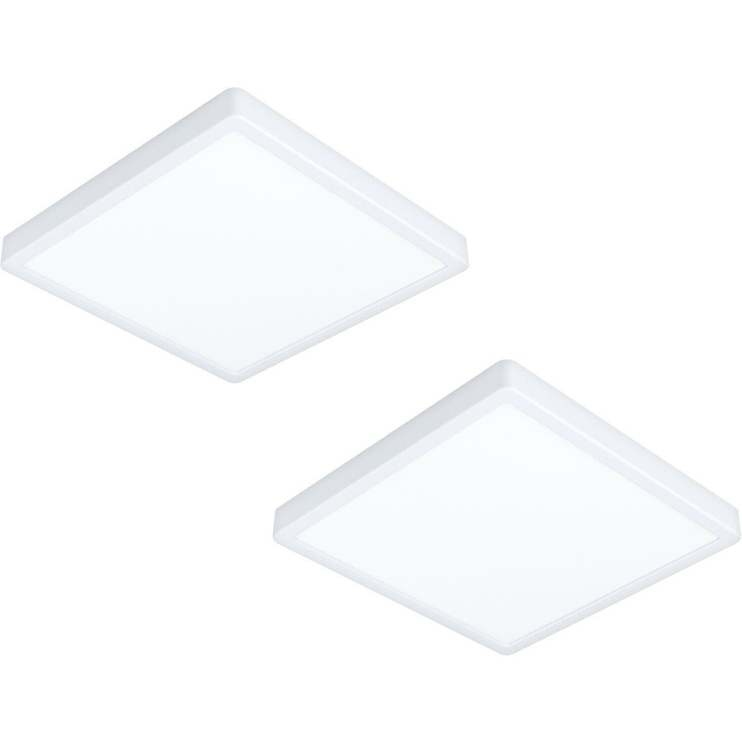 2 PACK Wall Flush Ceiling Light Shade Square Plastic LED 20W Incl